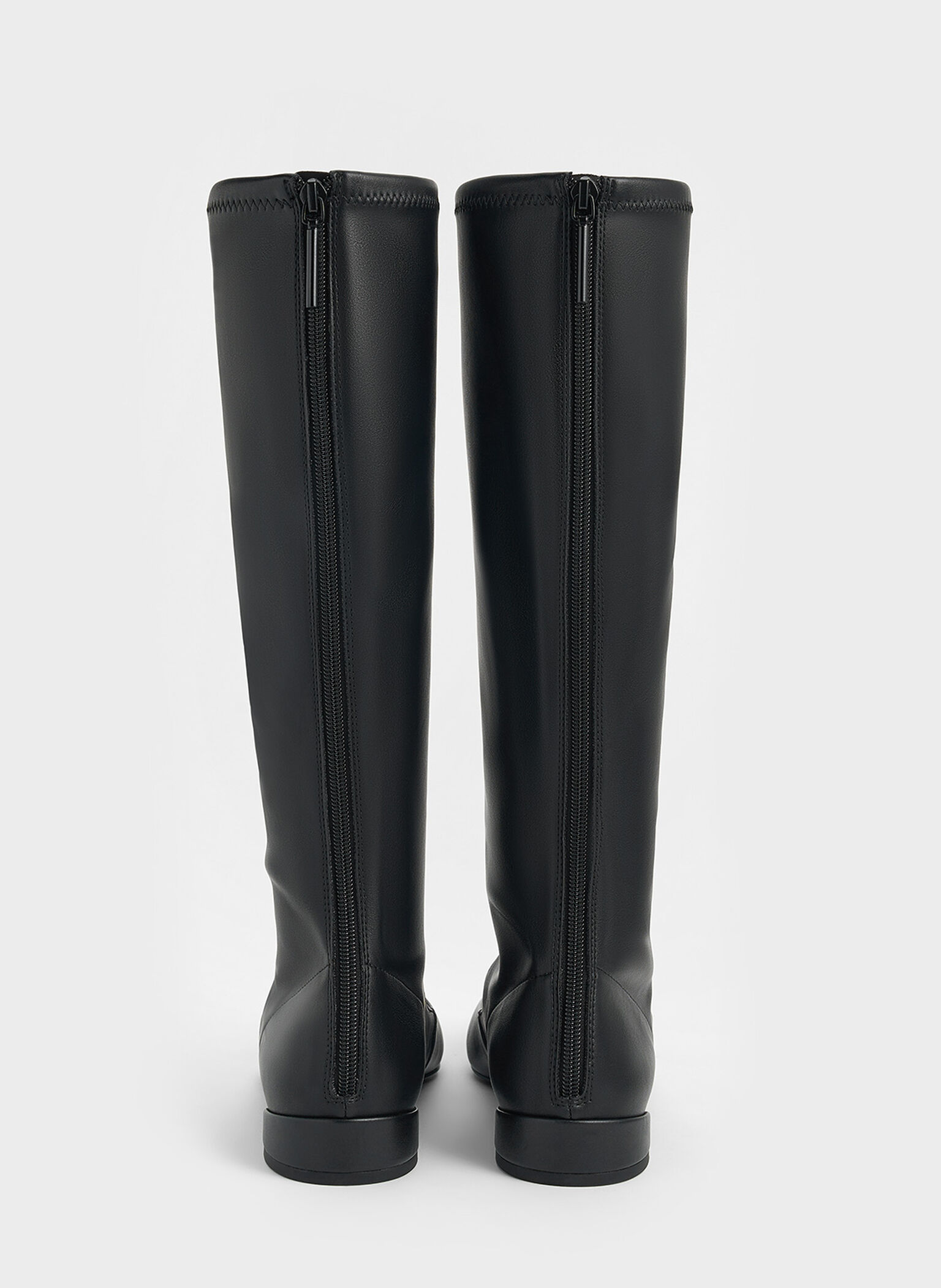 Robbie Cut-Out Pointed-Toe Knee-High Boots, Black, hi-res