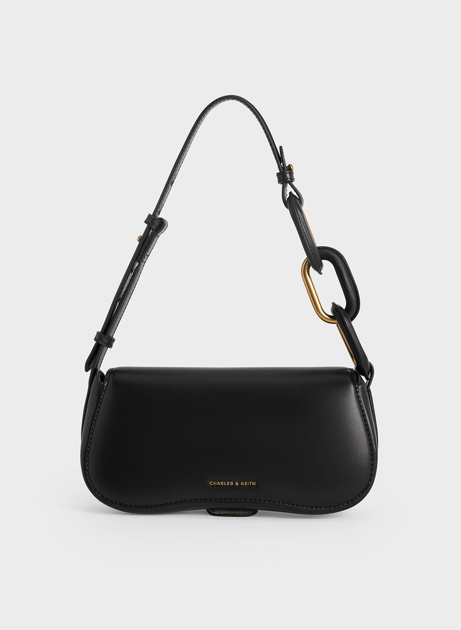 Kora Metallic-Accent Elongated Bag, Black, hi-res