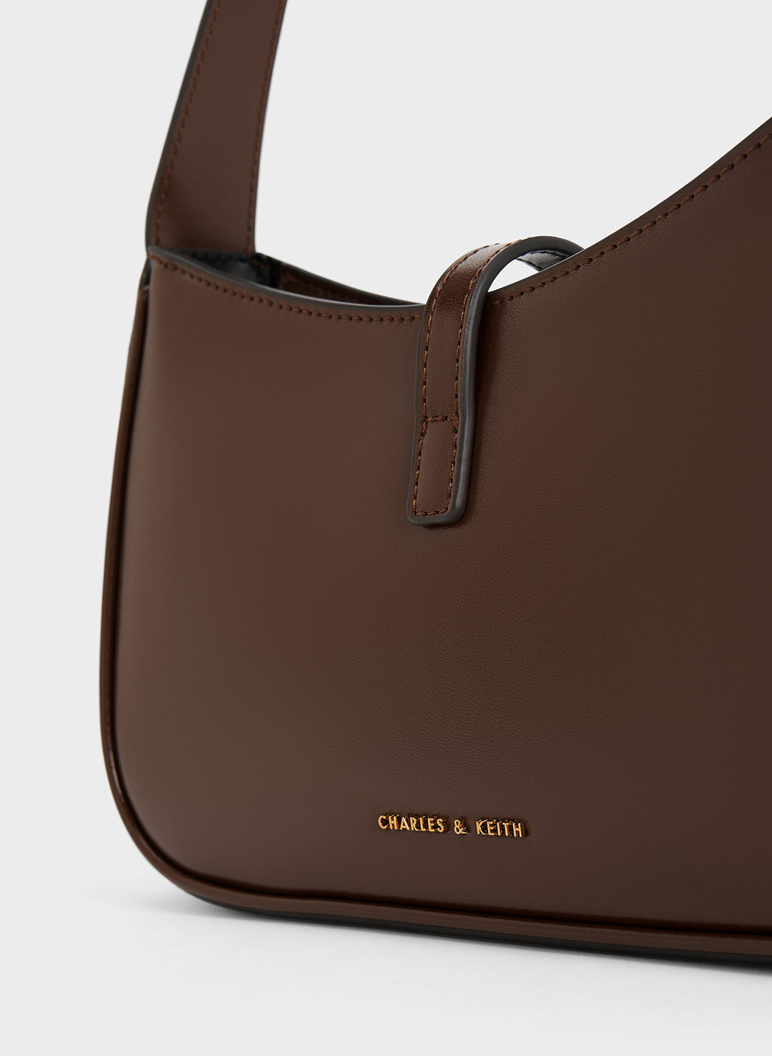 Cesia Metallic Accent Shoulder Bag, Dark Brown, hi-res