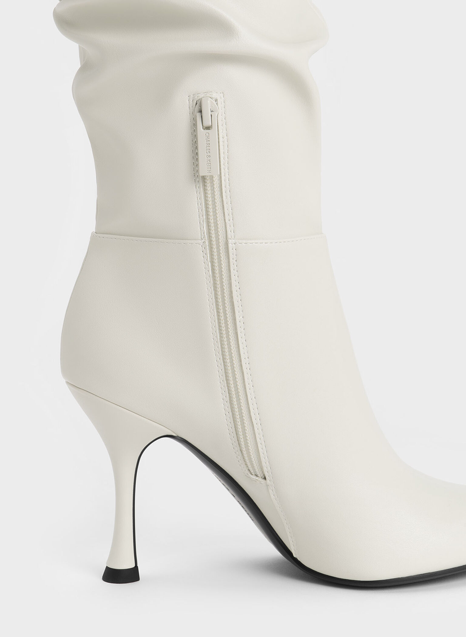 Aster Ruched Knee-High Boots, Chalk, hi-res