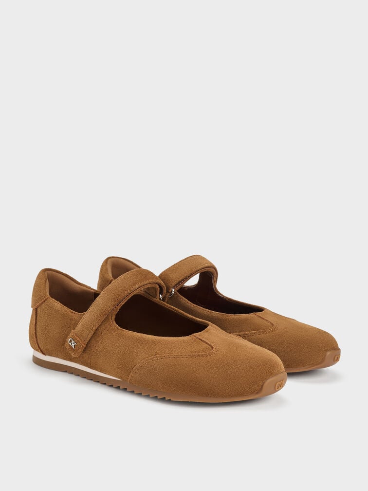 Jace Suede Mary Janes, Brown, hi-res