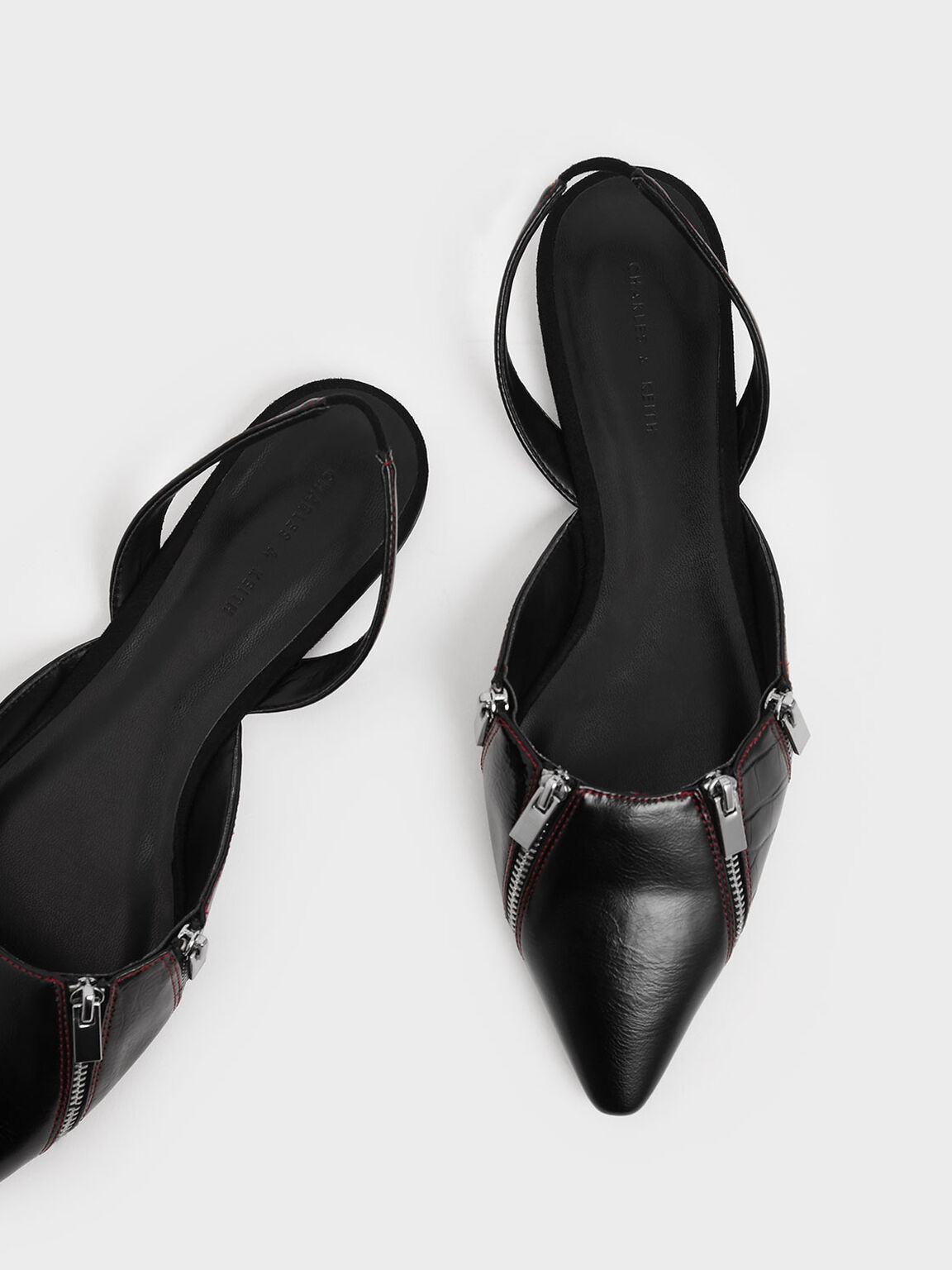 pointed toe flat slingbacks
