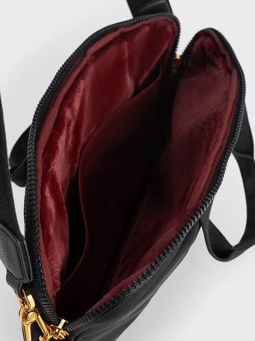 Textured Laptop Bag, Black, hi-res