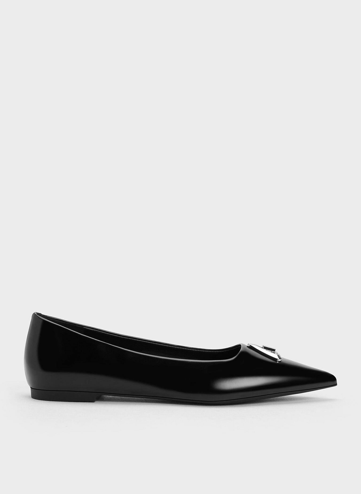 Trice Metallic Accent Pointed-Toe Flats, Black Box, hi-res