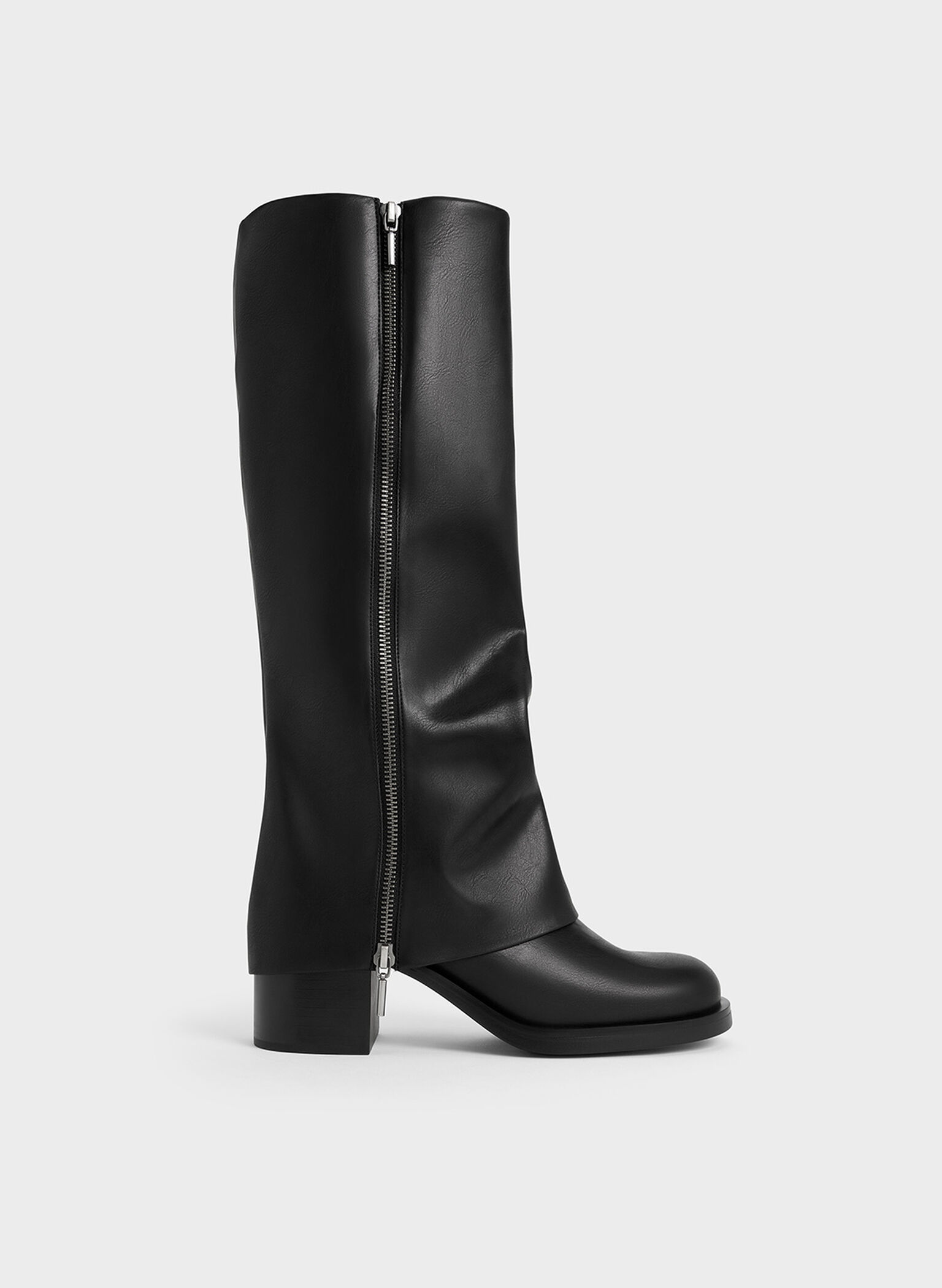 Louise Side-Zip Knee-High Boots, Black, hi-res
