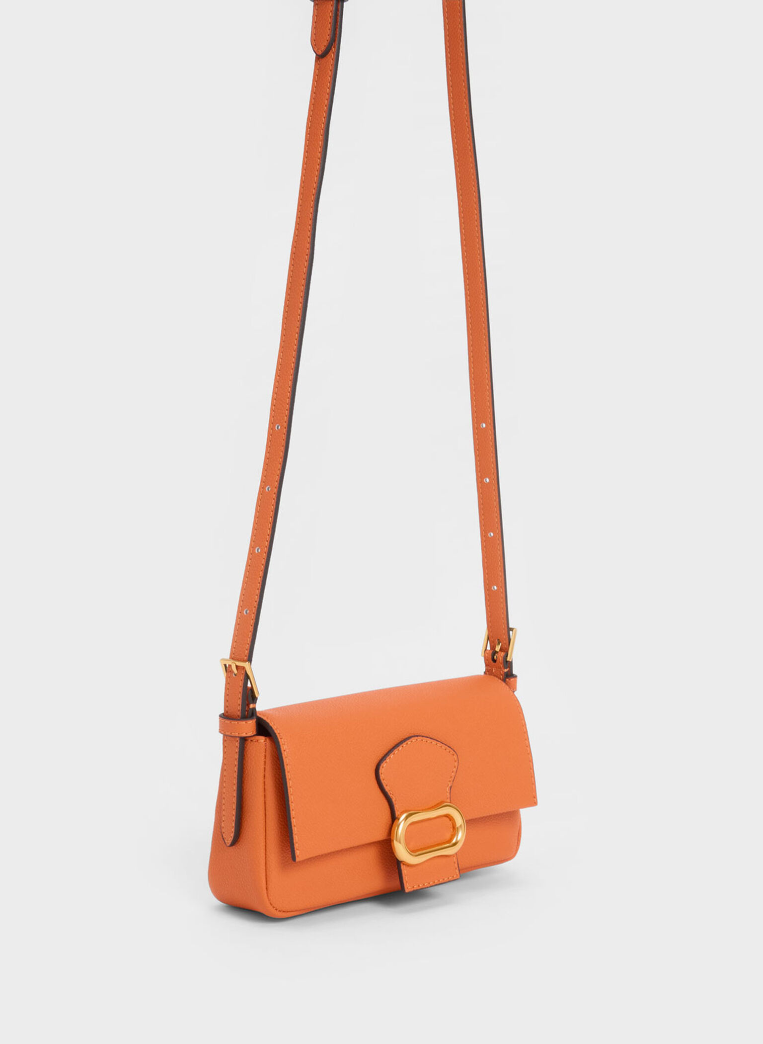 Daki Belted Shoulder Bag, Orange, hi-res