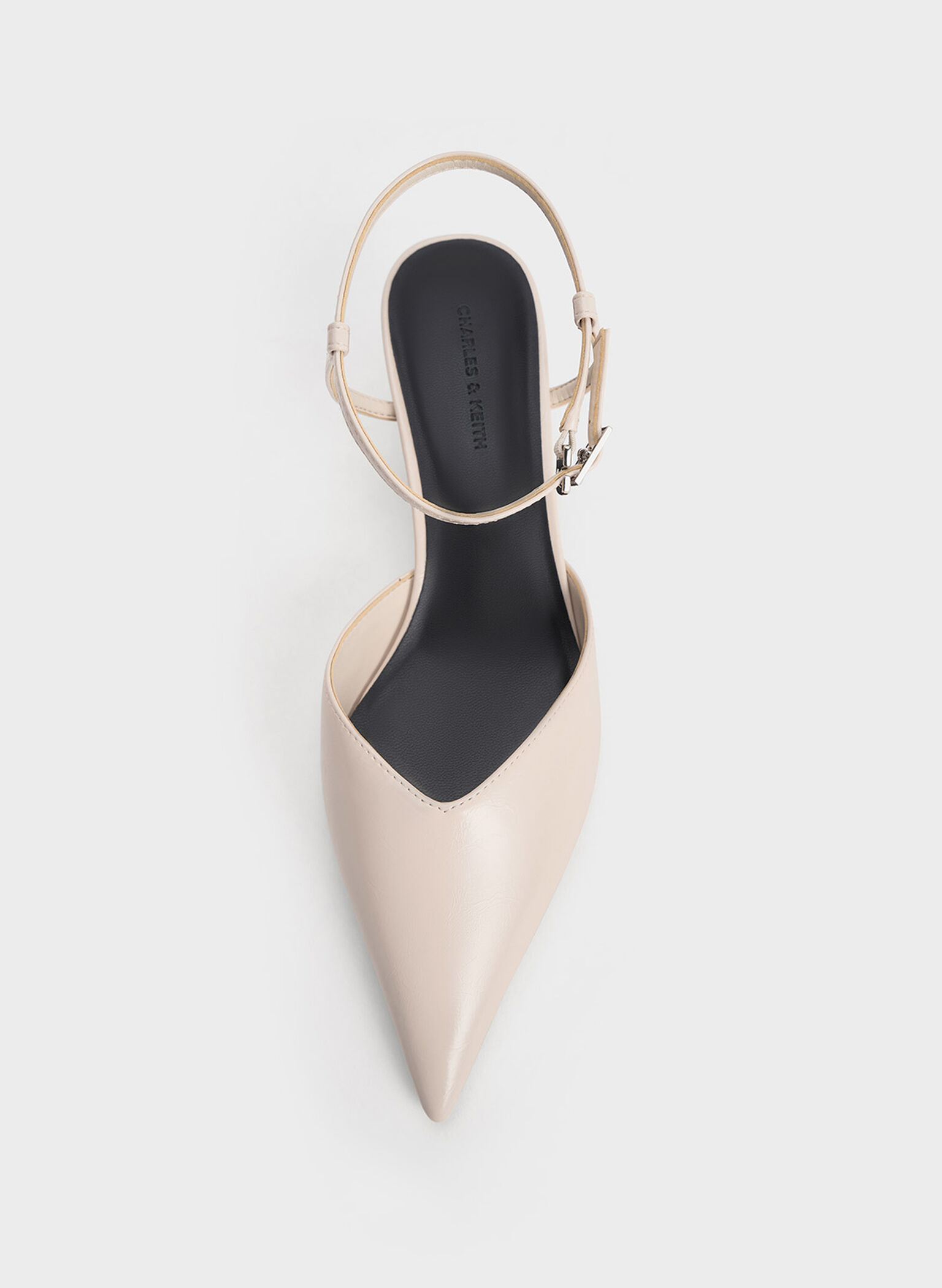 Crinkle-Effect Kitten-Heel Pointed-Toe Pumps, Cream, hi-res