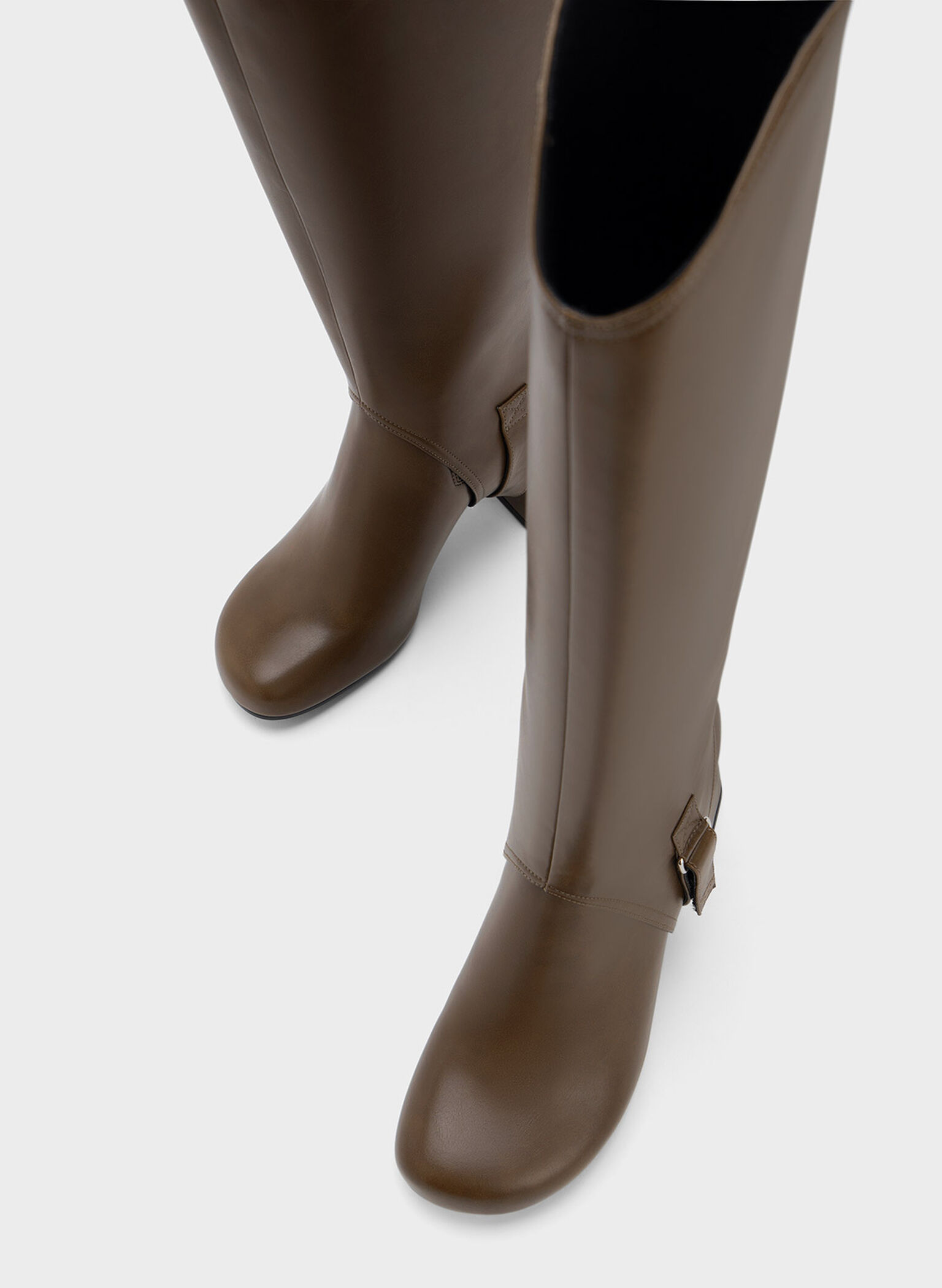 Gigi Block Heel Knee-High Boots, Dark Brown, hi-res
