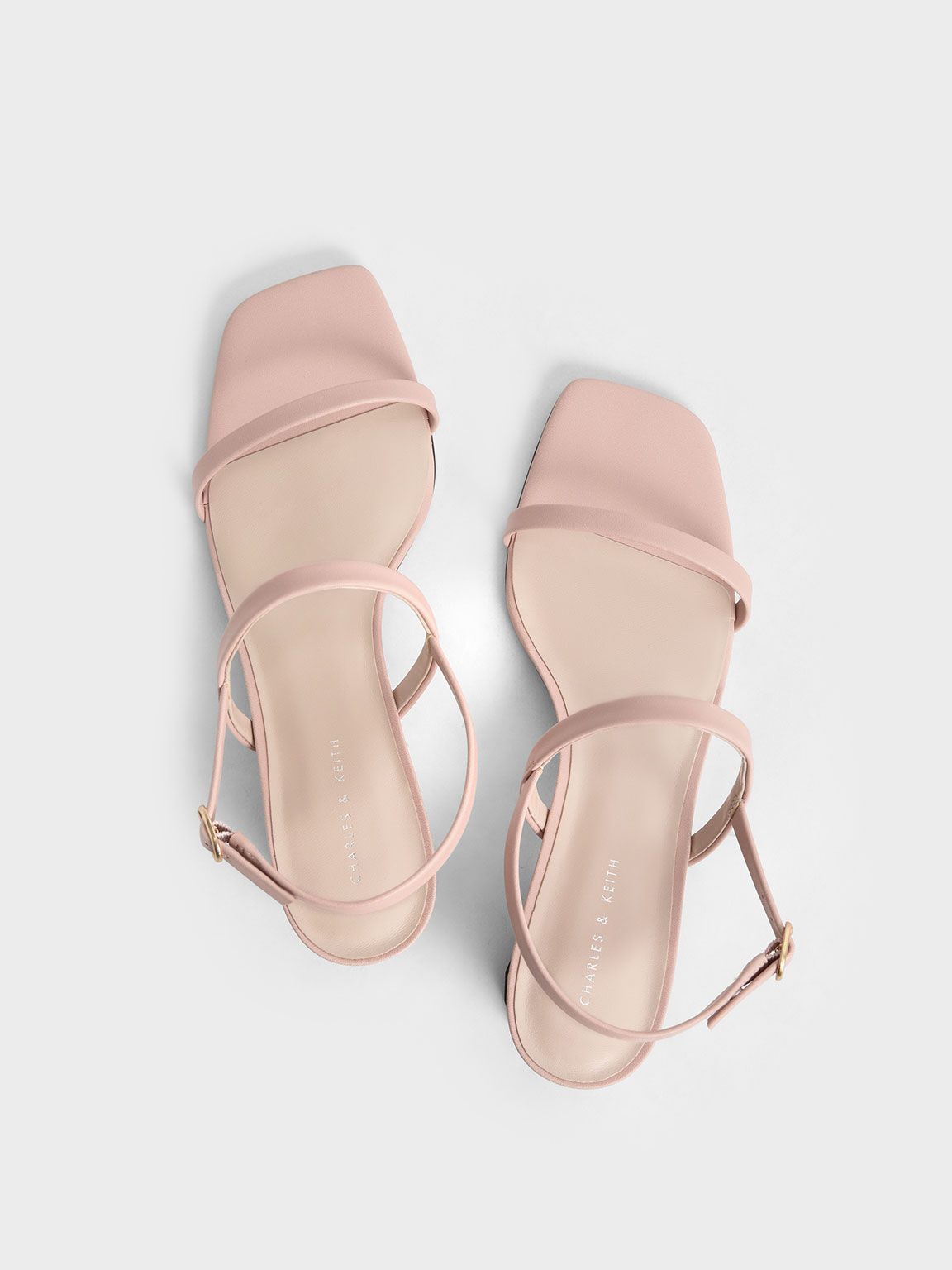 Metallic Cone Heel Slingback Sandals, Pink, hi-res