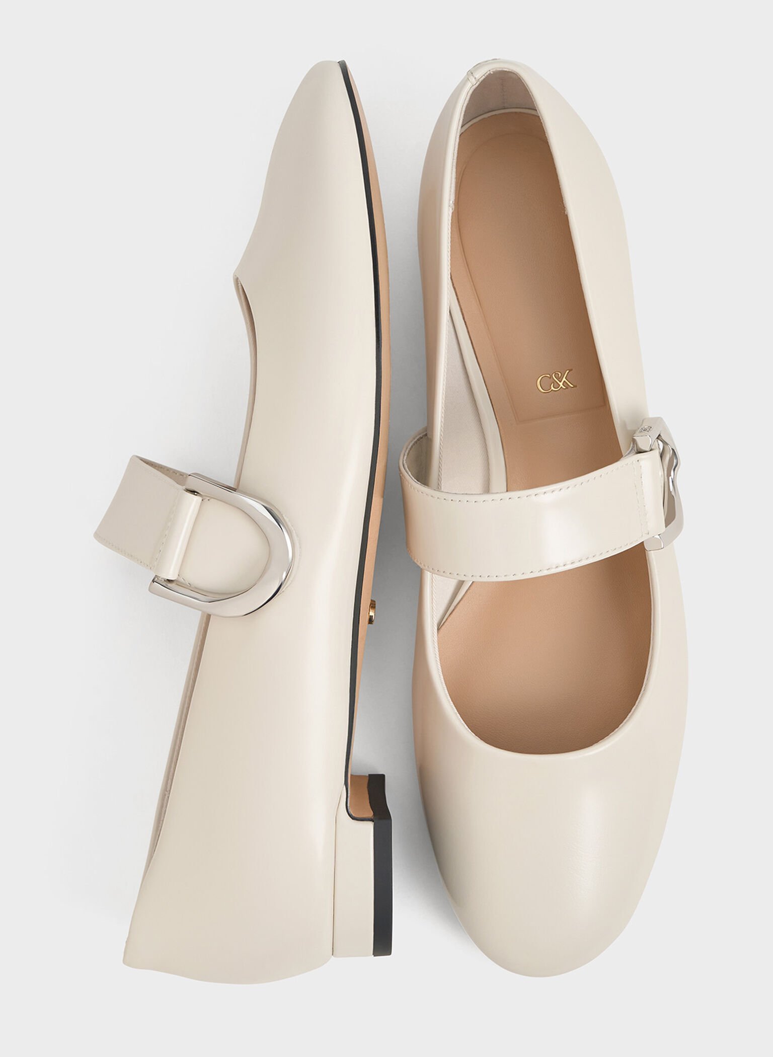 Gabine Leather Mary Janes, White, hi-res