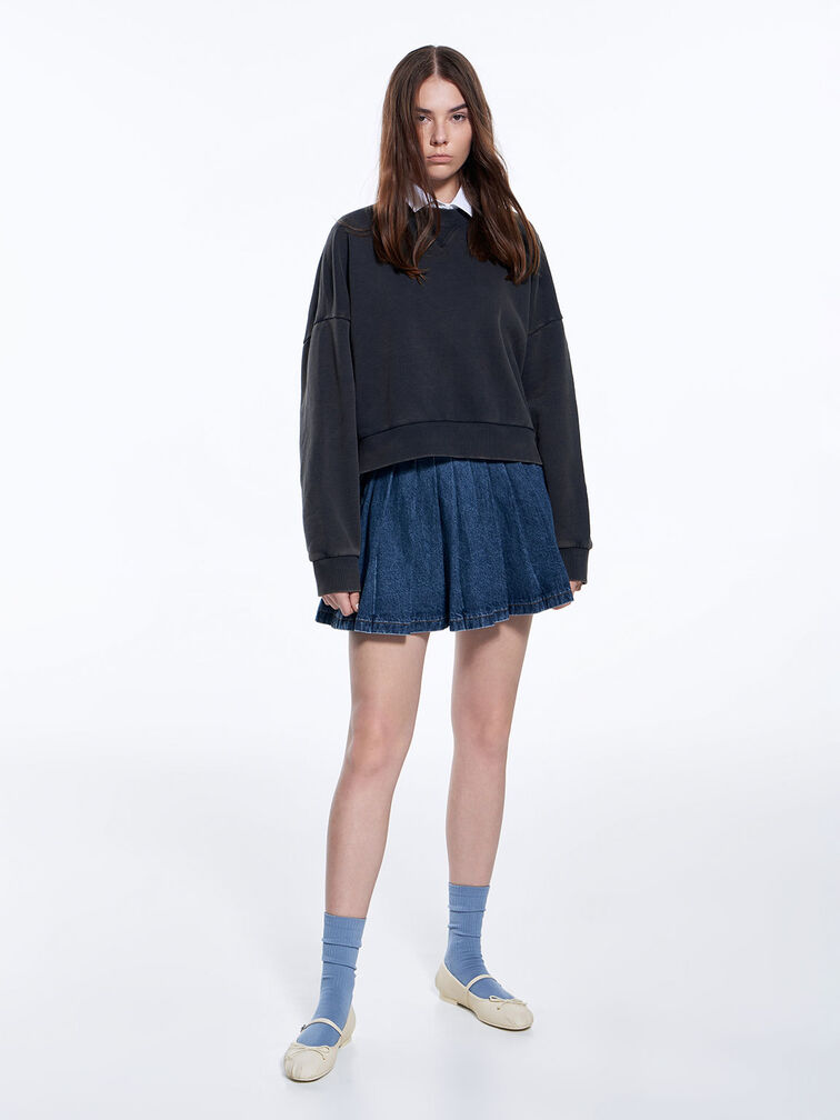 Emiko Bow Mary Jane Flats, Chalk, hi-res