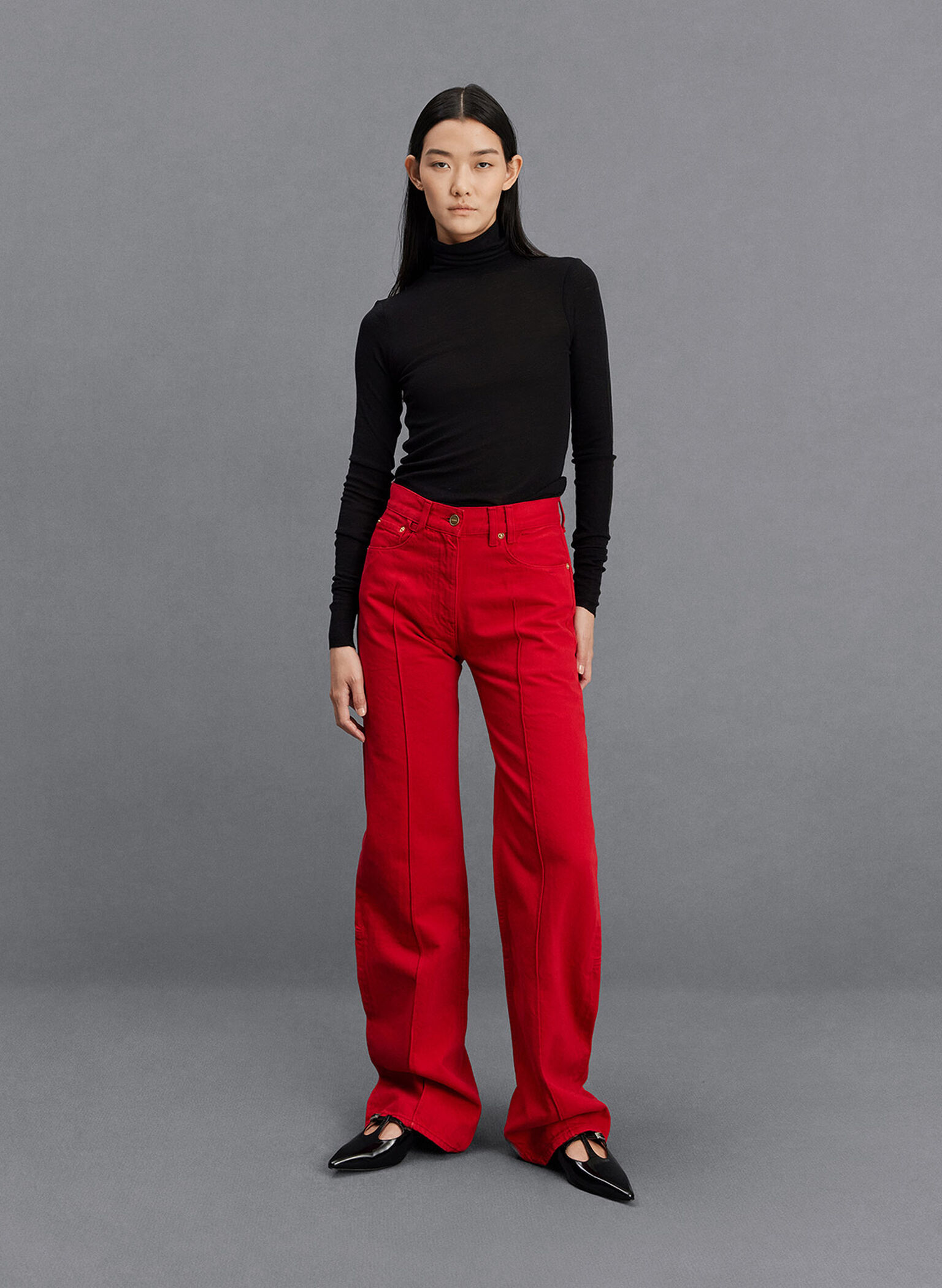 Leather T-Bar Double-Strap Mules, Black Box, hi-res