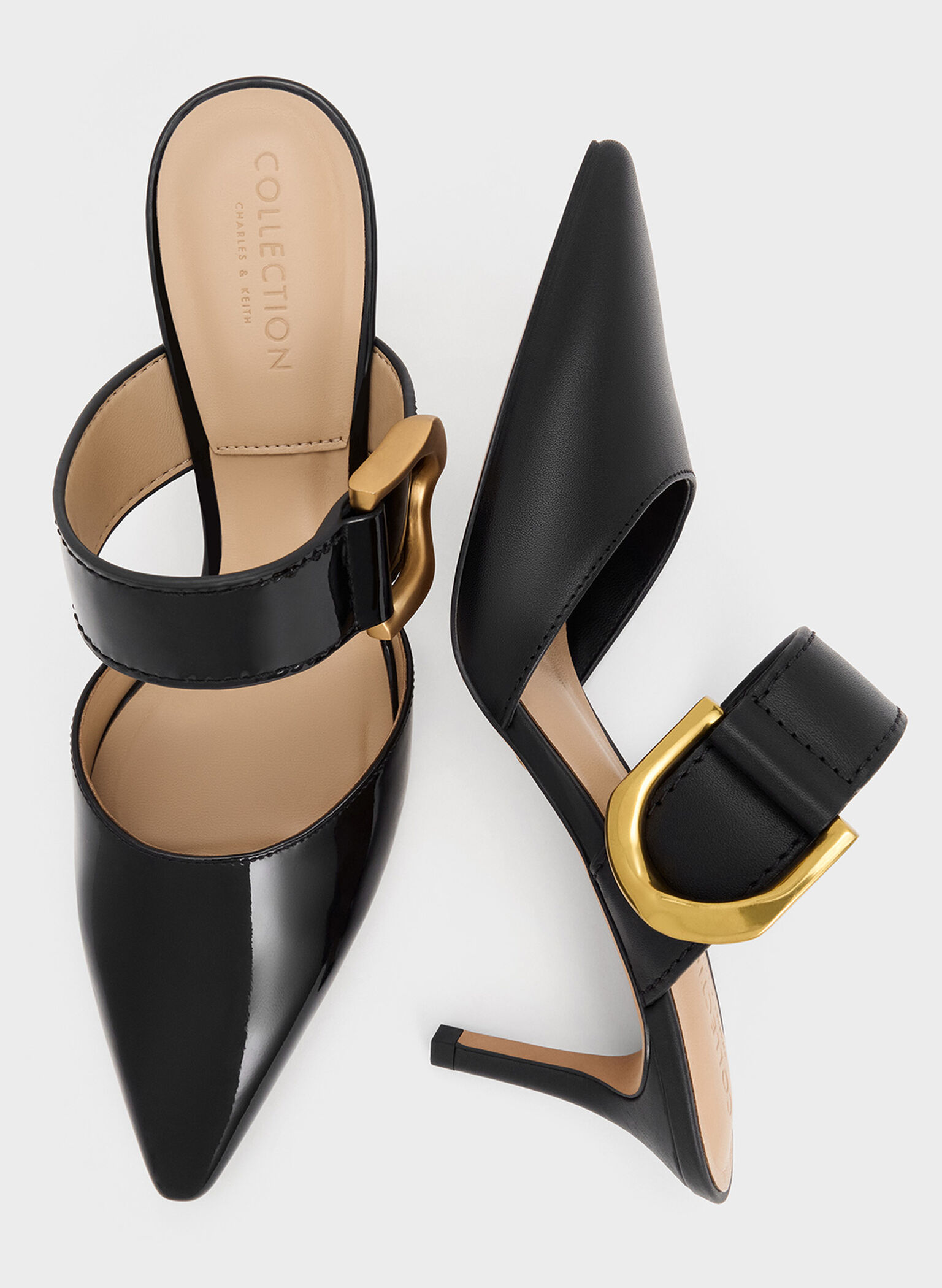 Gabine Patent Leather Mule Pumps, Black Patent, hi-res