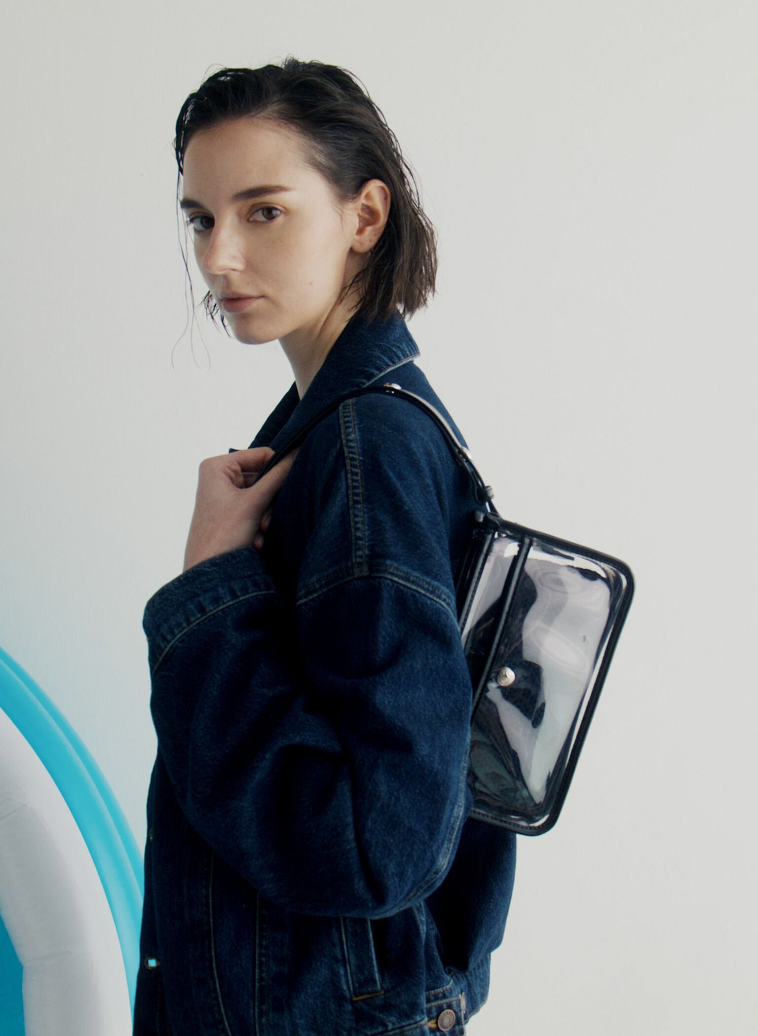 Norah See-Through Mesh Shoulder Bag, Clear, hi-res