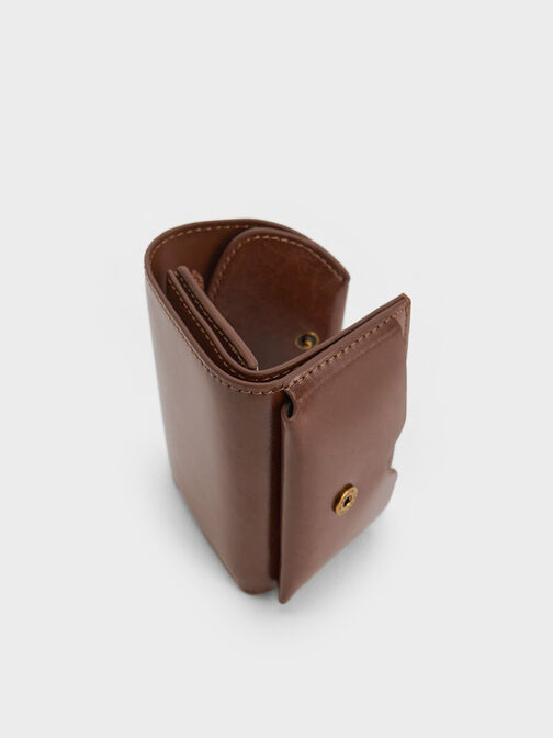Enola Front Flap Wallet, Dark Brown, hi-res