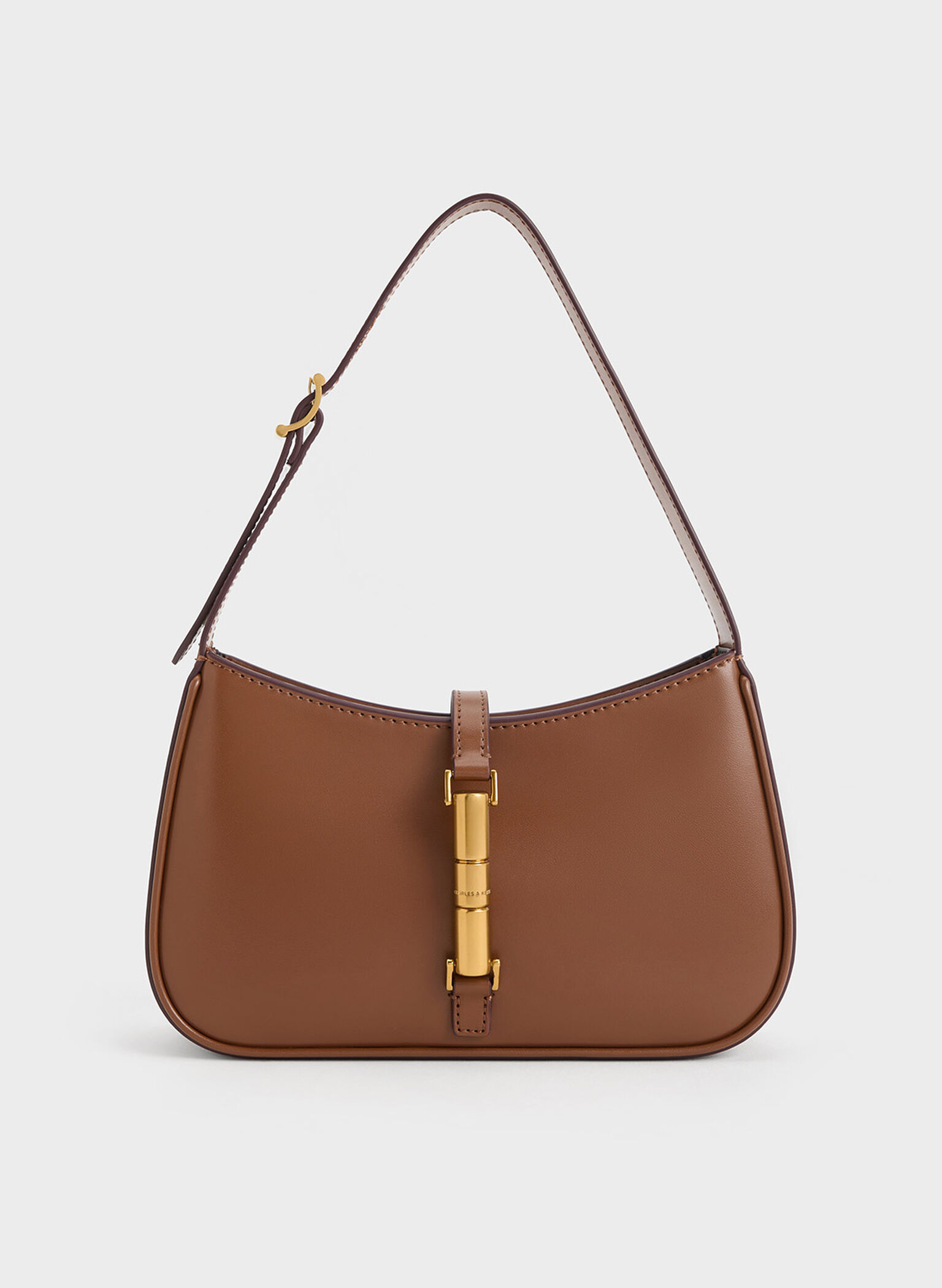 Cesia Metallic Accent Shoulder Bag, Chocolate, hi-res