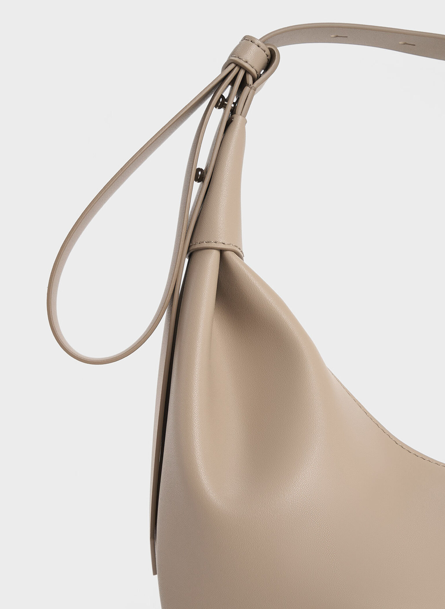 Odella Curved Hobo Bag, Taupe, hi-res