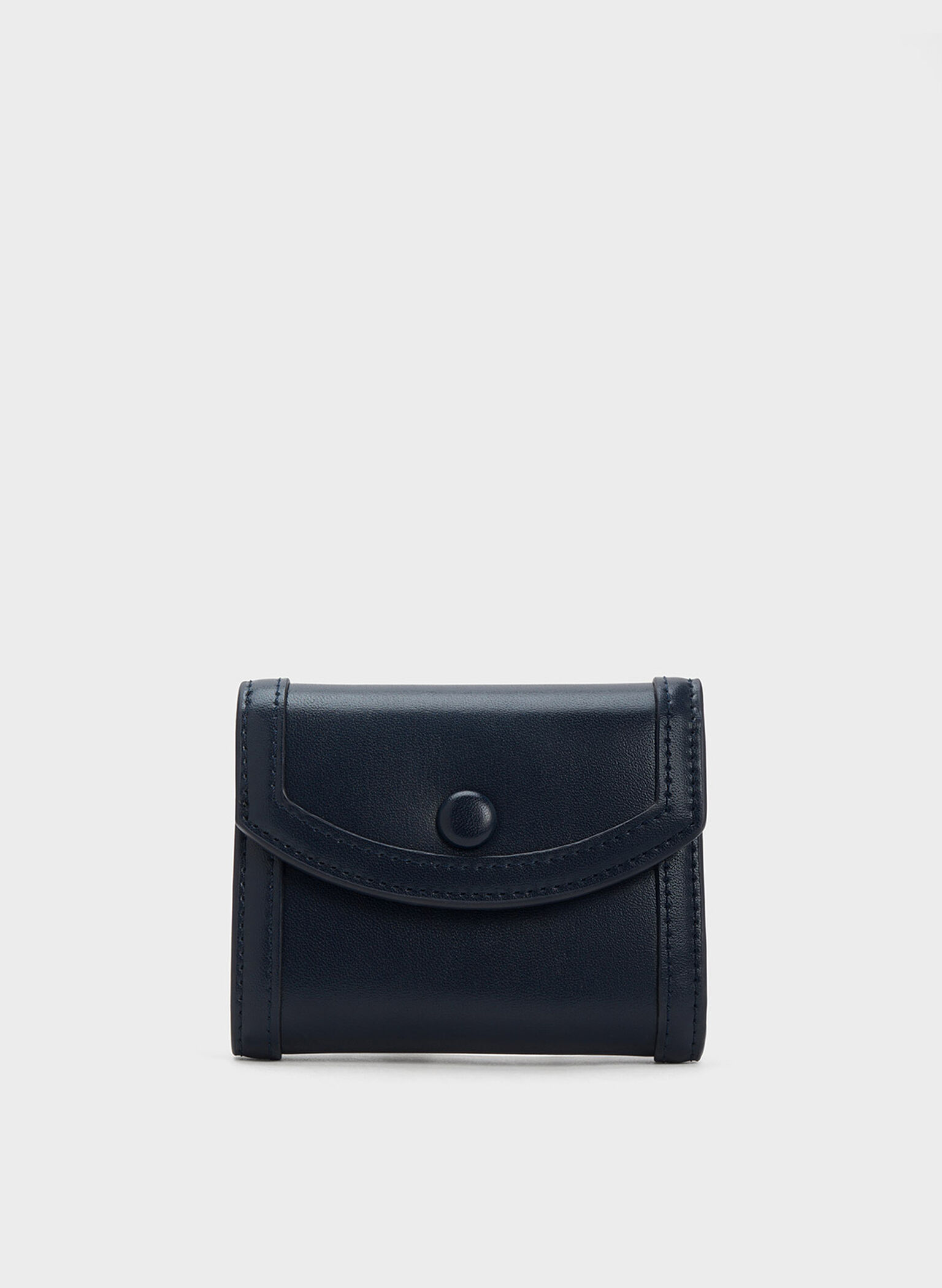 Alouette Contrast Trim Small Wallet, Navy, hi-res