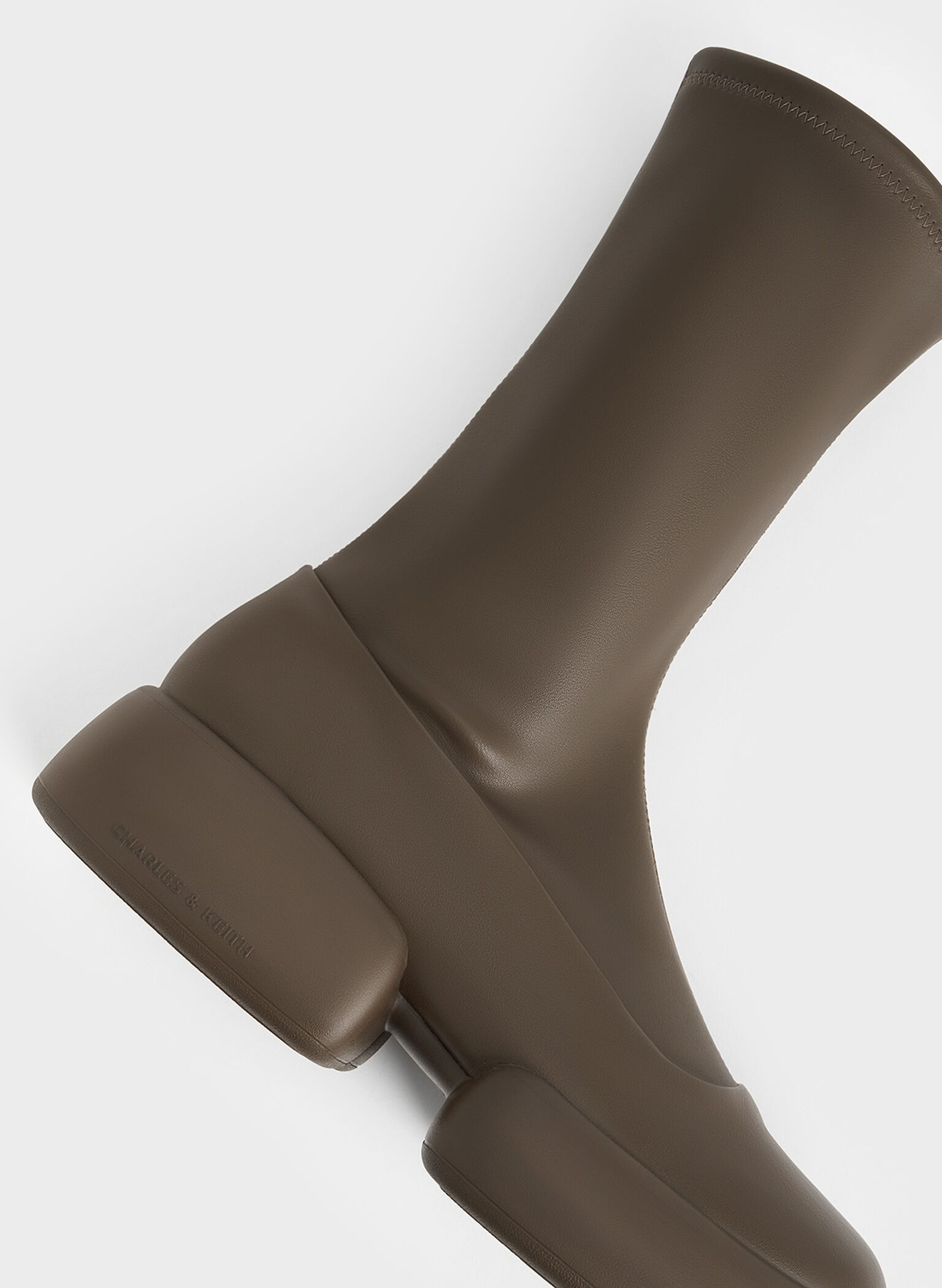 Jamie Side-Zip Platform Calf Boots, Dark Brown, hi-res