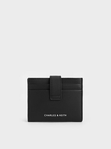 Snap Button Card Holder, Noir, hi-res