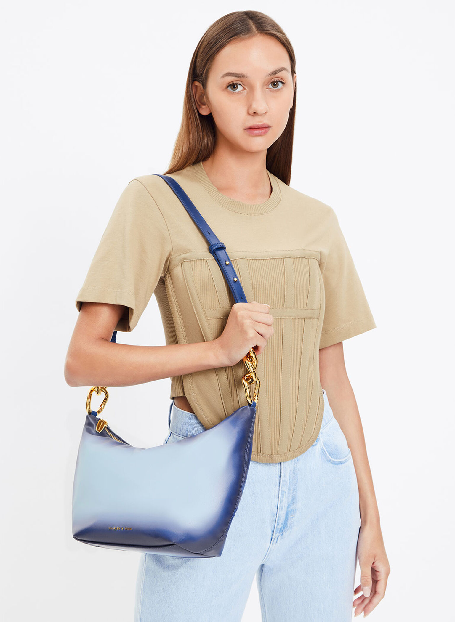 Cayce Ombre Hobo Bag, Navy, hi-res