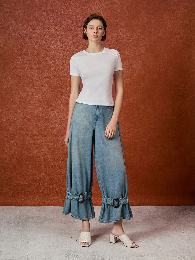 Woven Square-Toe Heeled Mules, Chalk, hi-res