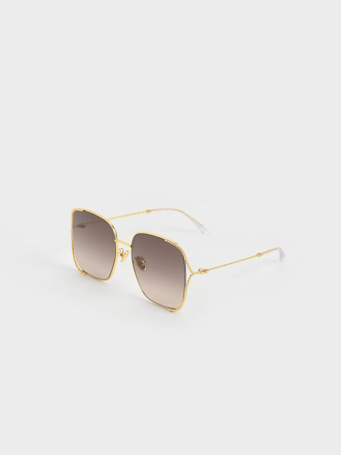 Tinted Butterfly Sunglasses, Gold, hi-res
