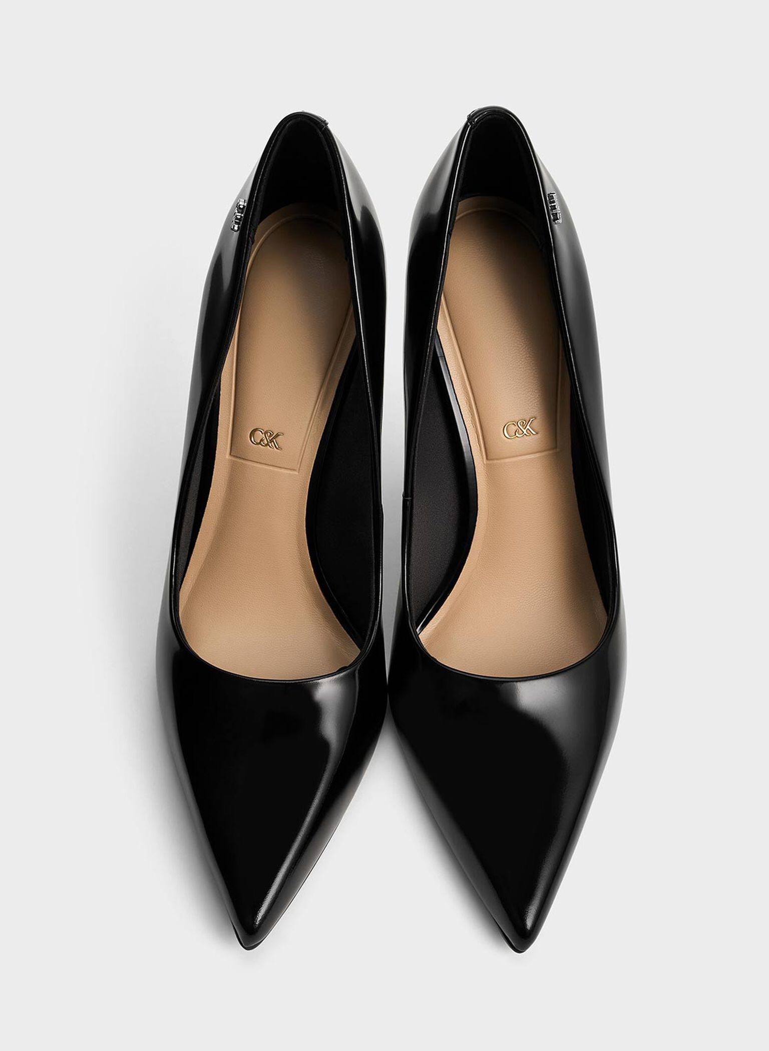 Kyra Leather Pointed-Toe Pumps, Black Box, hi-res