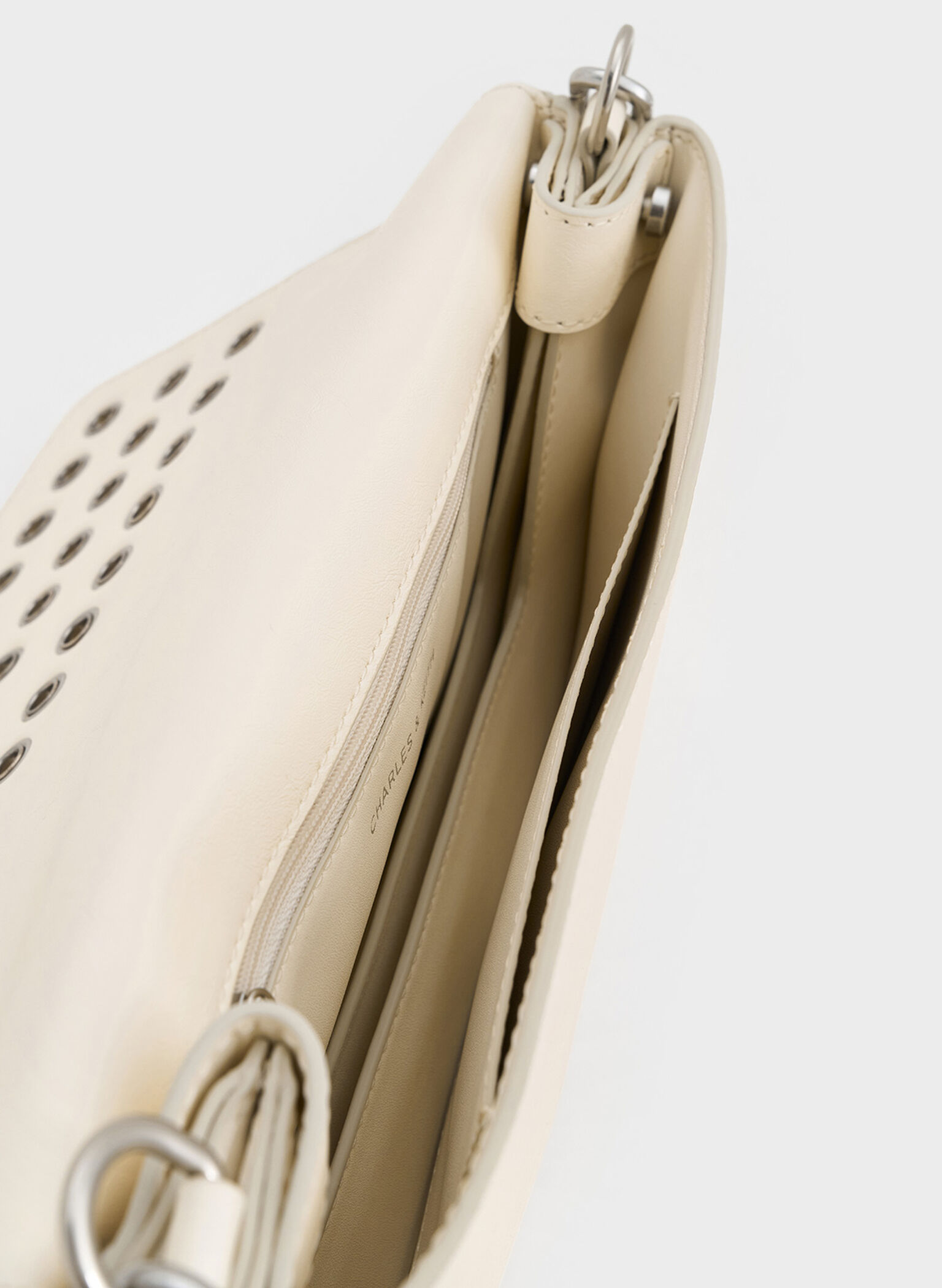 Liv Grommet Chain-Handle Shoulder Bag, Cream, hi-res