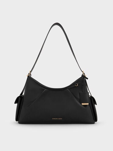 Khai Side-Pocket Shoulder Bag, Black, hi-res