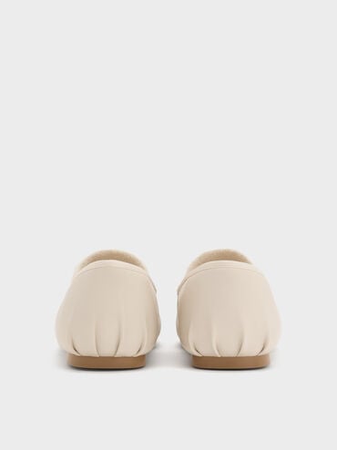 Winona Bow Furry-Strap Mary Jane Flats, Chalk, hi-res