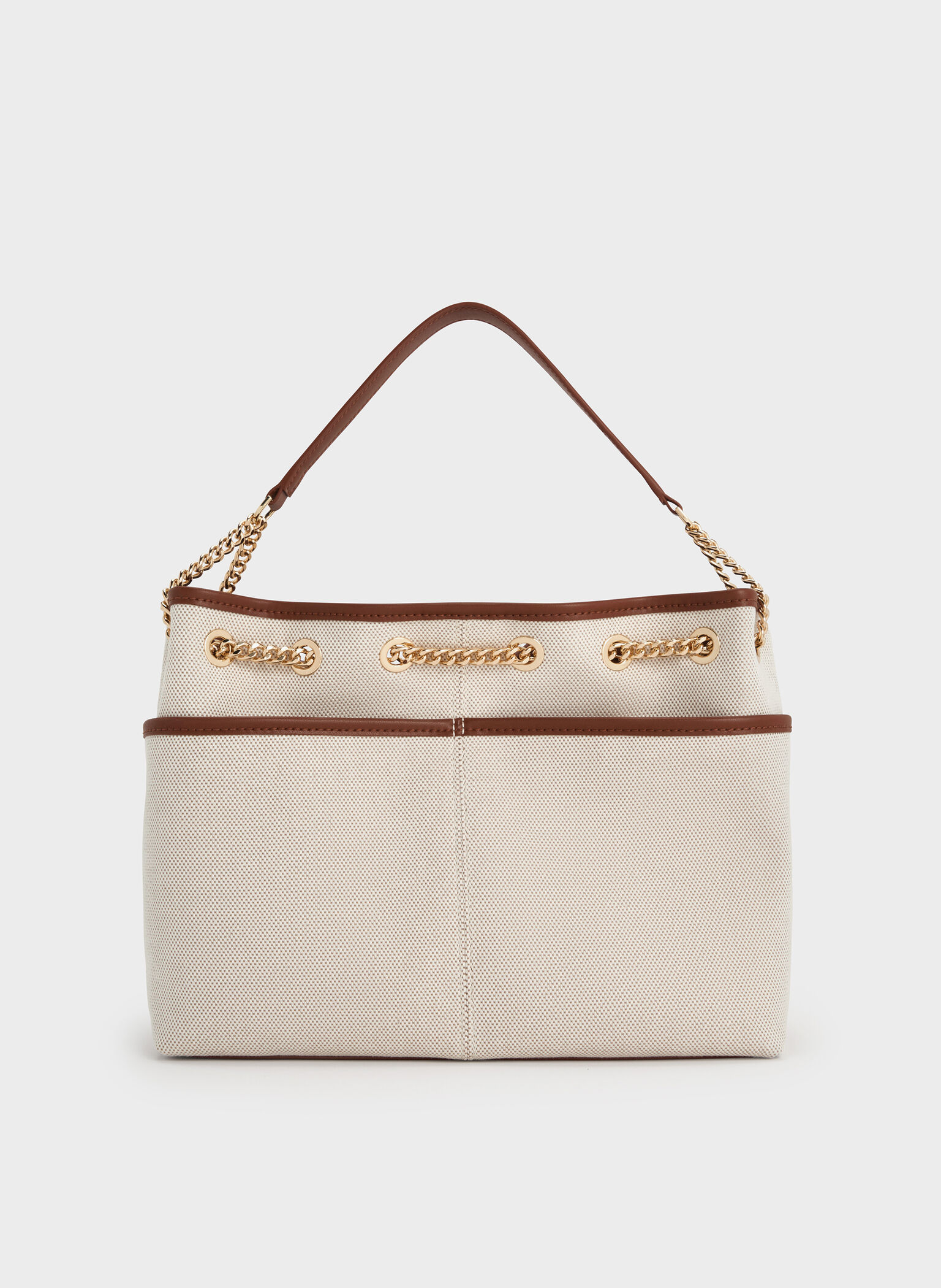 Addison Canvas Knotted-Rope Tote Bag, Taupe Canvas, hi-res