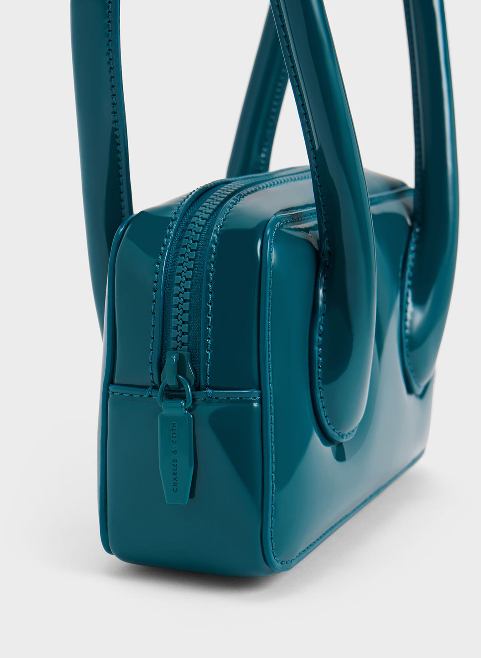 Lula Patent Double Handle Bag, Turquoise, hi-res