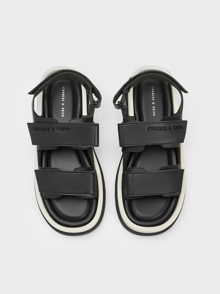 Buckled Sports Sandals, Black, hi-res
