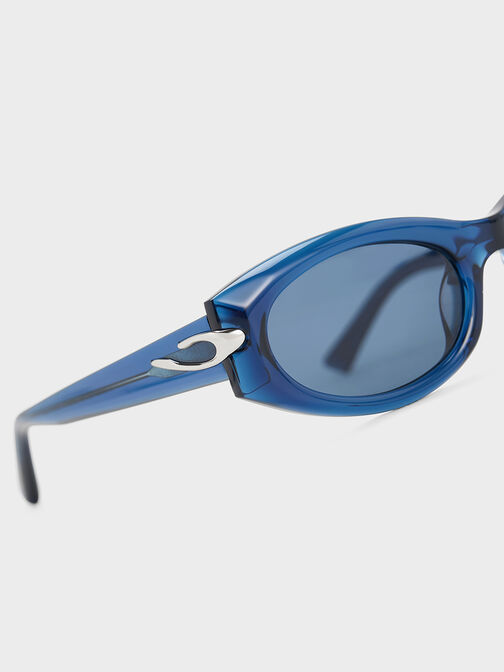 Edie Oval Sunglasses, Blue, hi-res