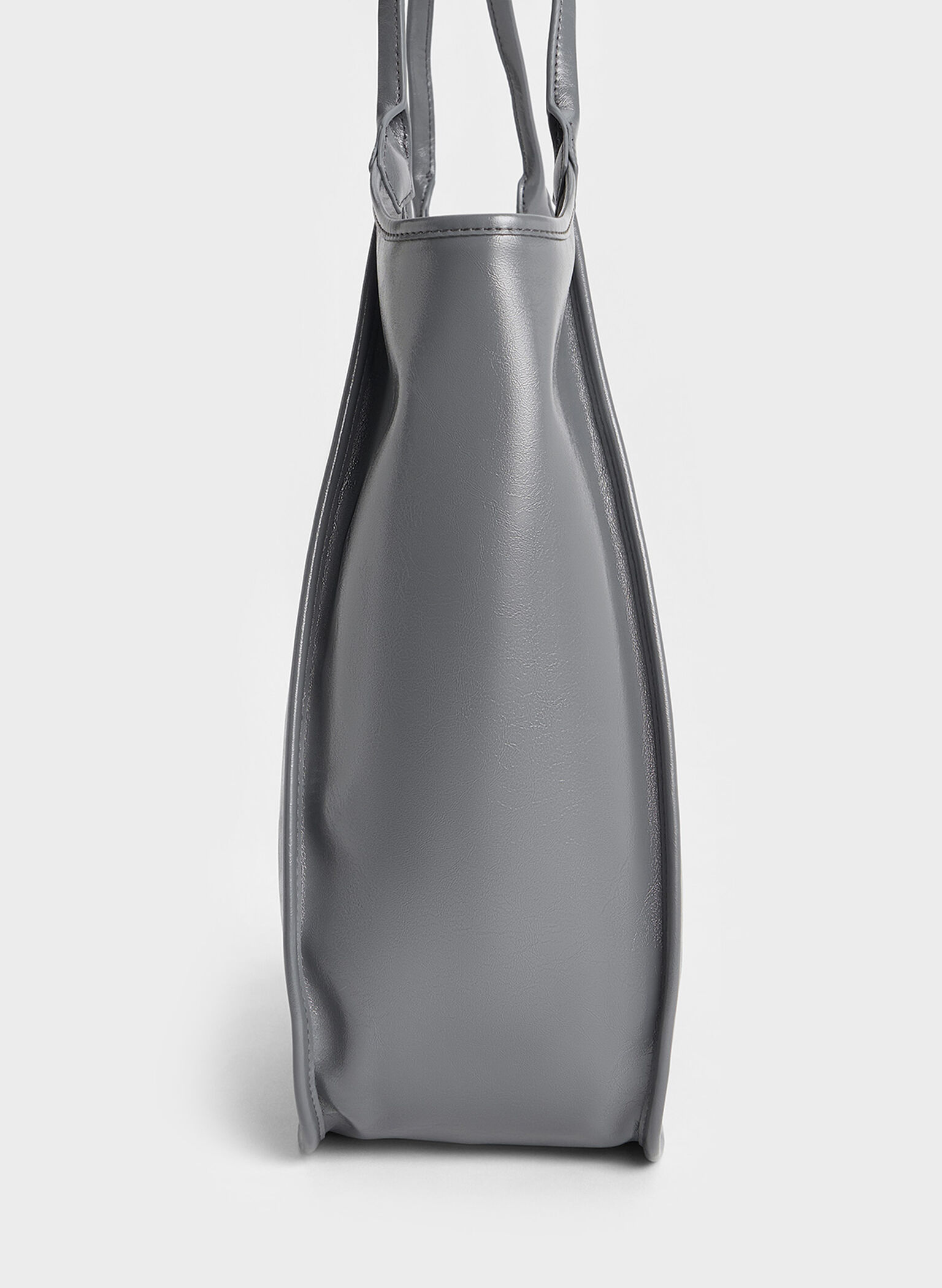 Sianna Crinkle-Effect Slouchy Tote Bag, Grey, hi-res