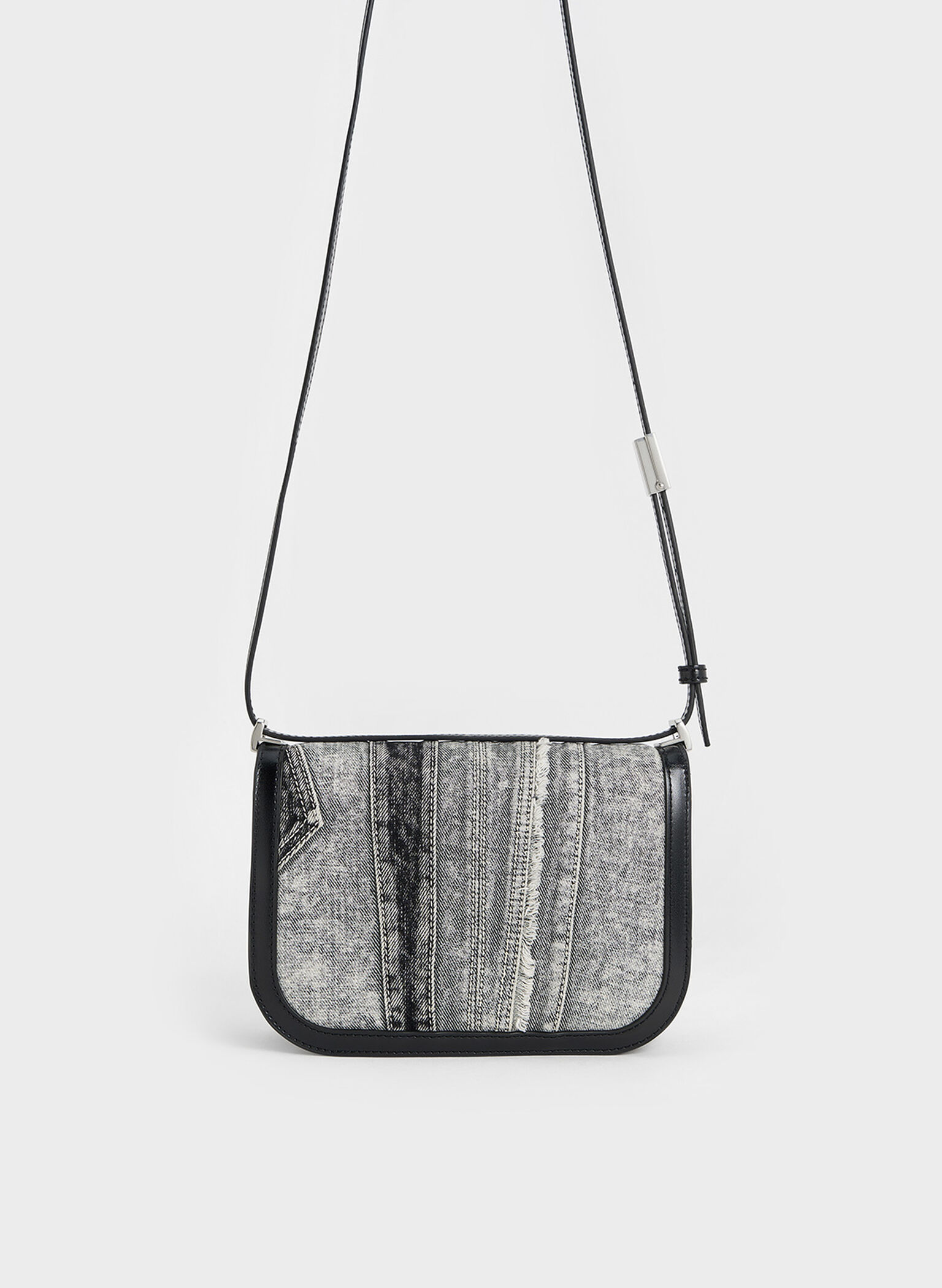 Charlot Patchwork Denim Bag, Noir, hi-res