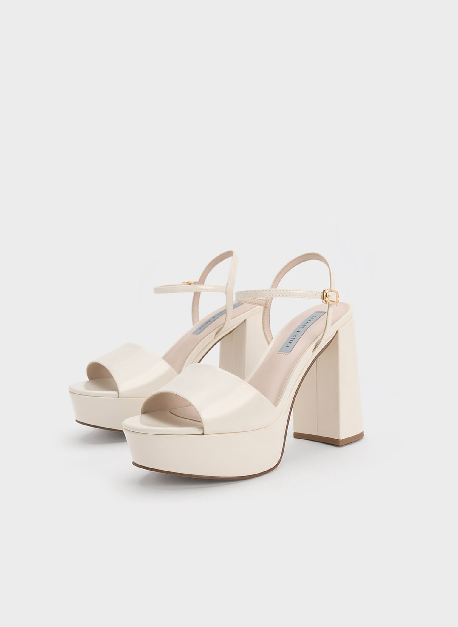 Halle Peep-Toe Metallic Platform Sandals, Chalk, hi-res