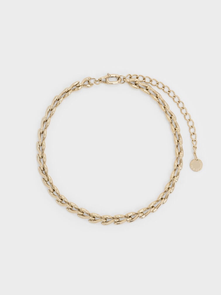 Kris Chain-Link Choker Necklace, Gold, hi-res