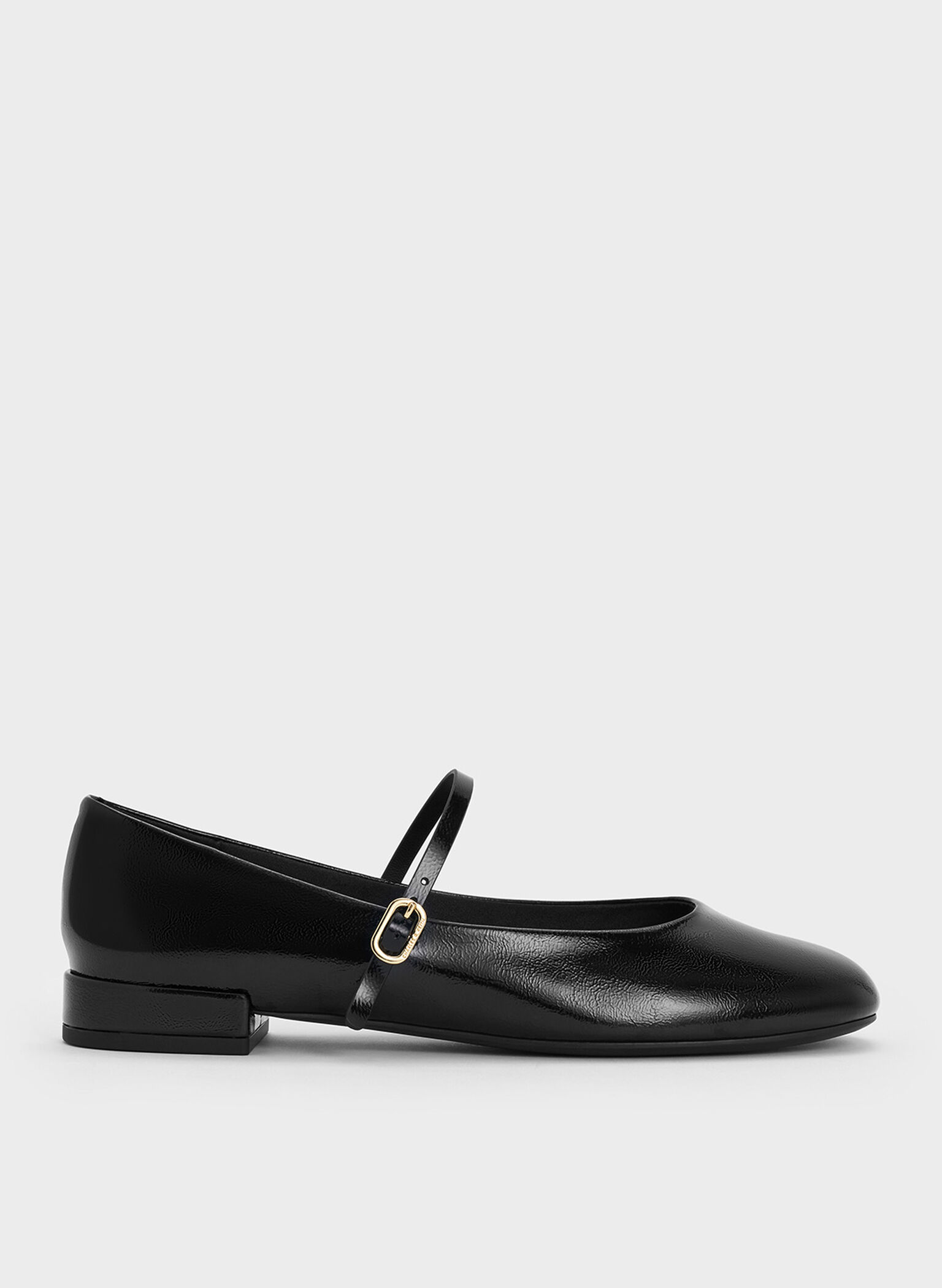 Gertrude Patent Round-Toe Mary Janes, Black Patent, hi-res