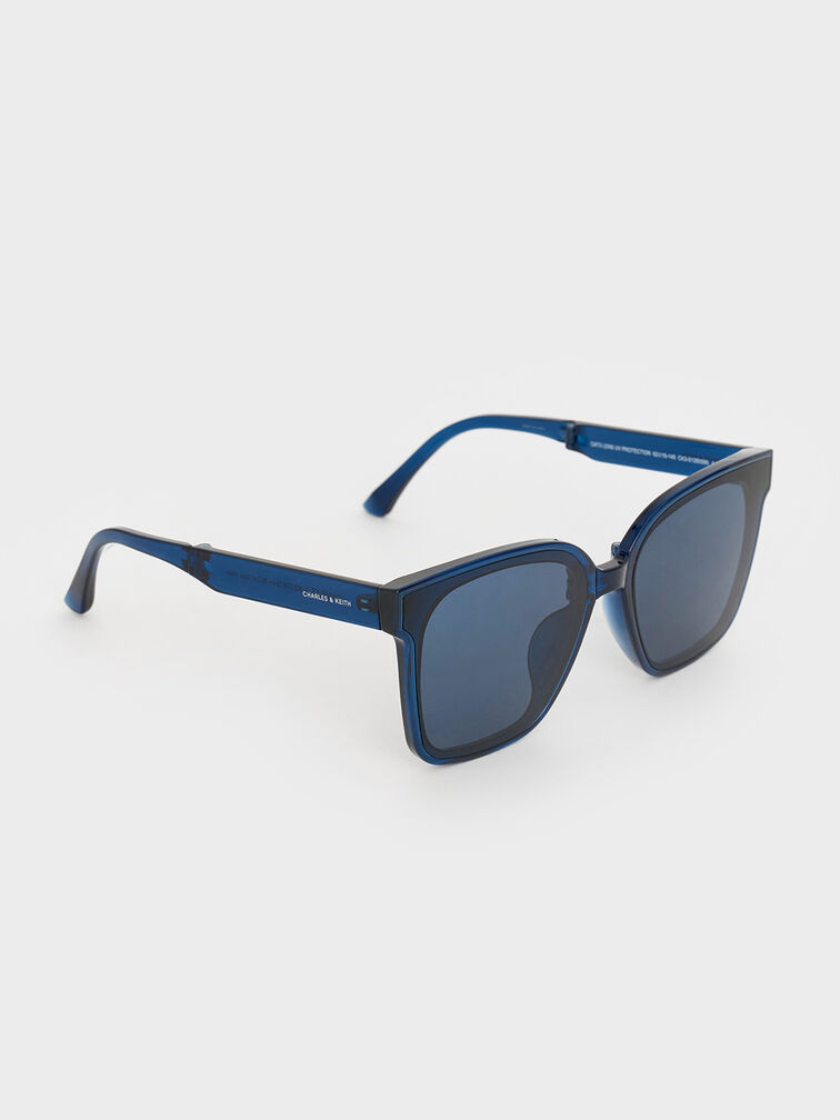 Brea Foldable Sunglasses, Blue, hi-res