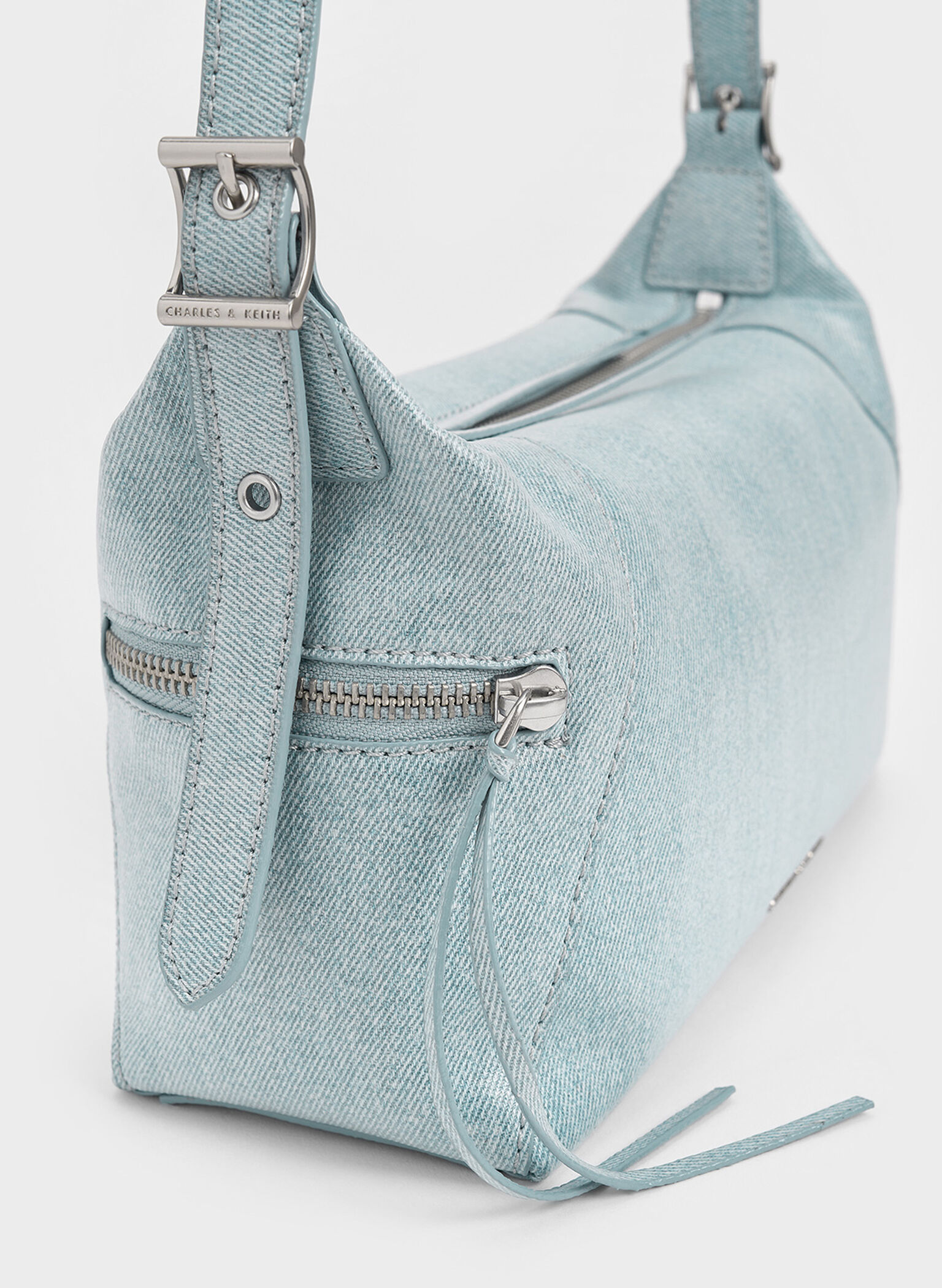 Xylia Denim Shoulder Bag, Denim Blue, hi-res