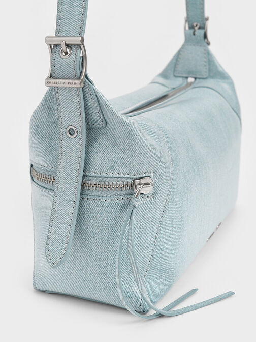 Xylia Denim Shoulder Bag, Denim Blue, hi-res
