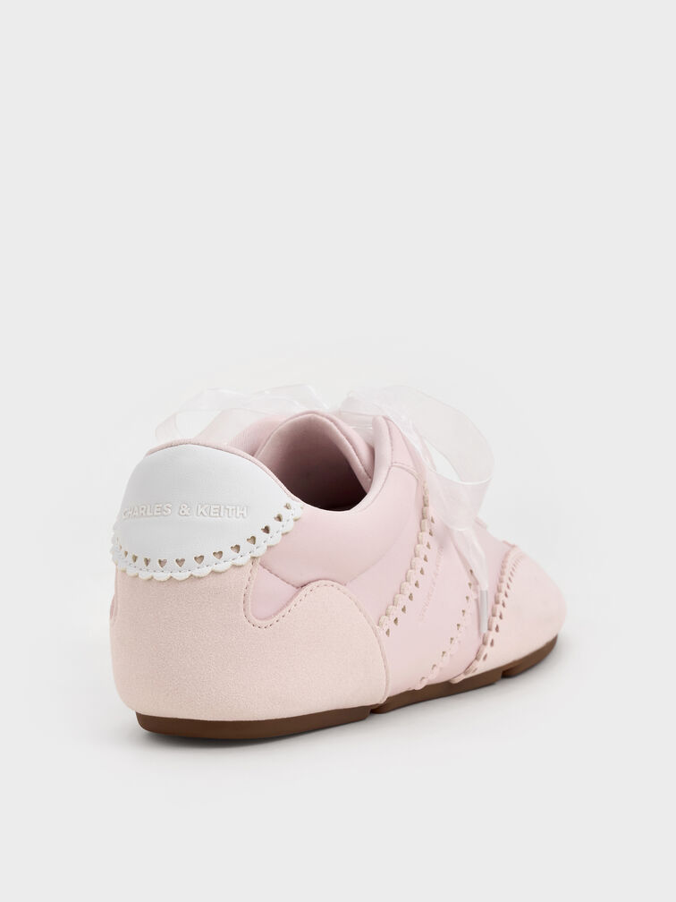 Cece Heart Sheer-Lace Sneakers, Light Pink, hi-res