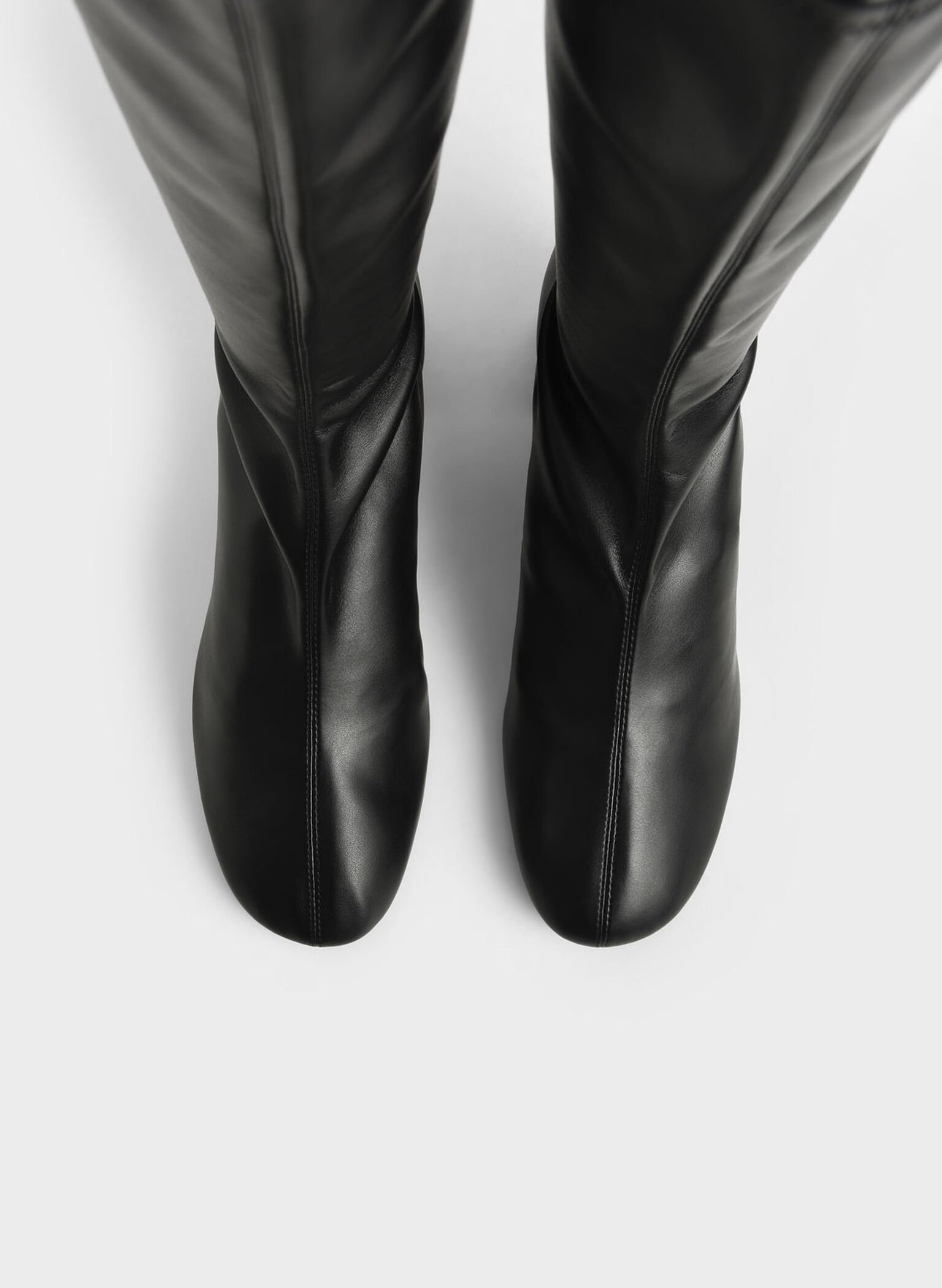 Block Heel Knee Boots, Black, hi-res