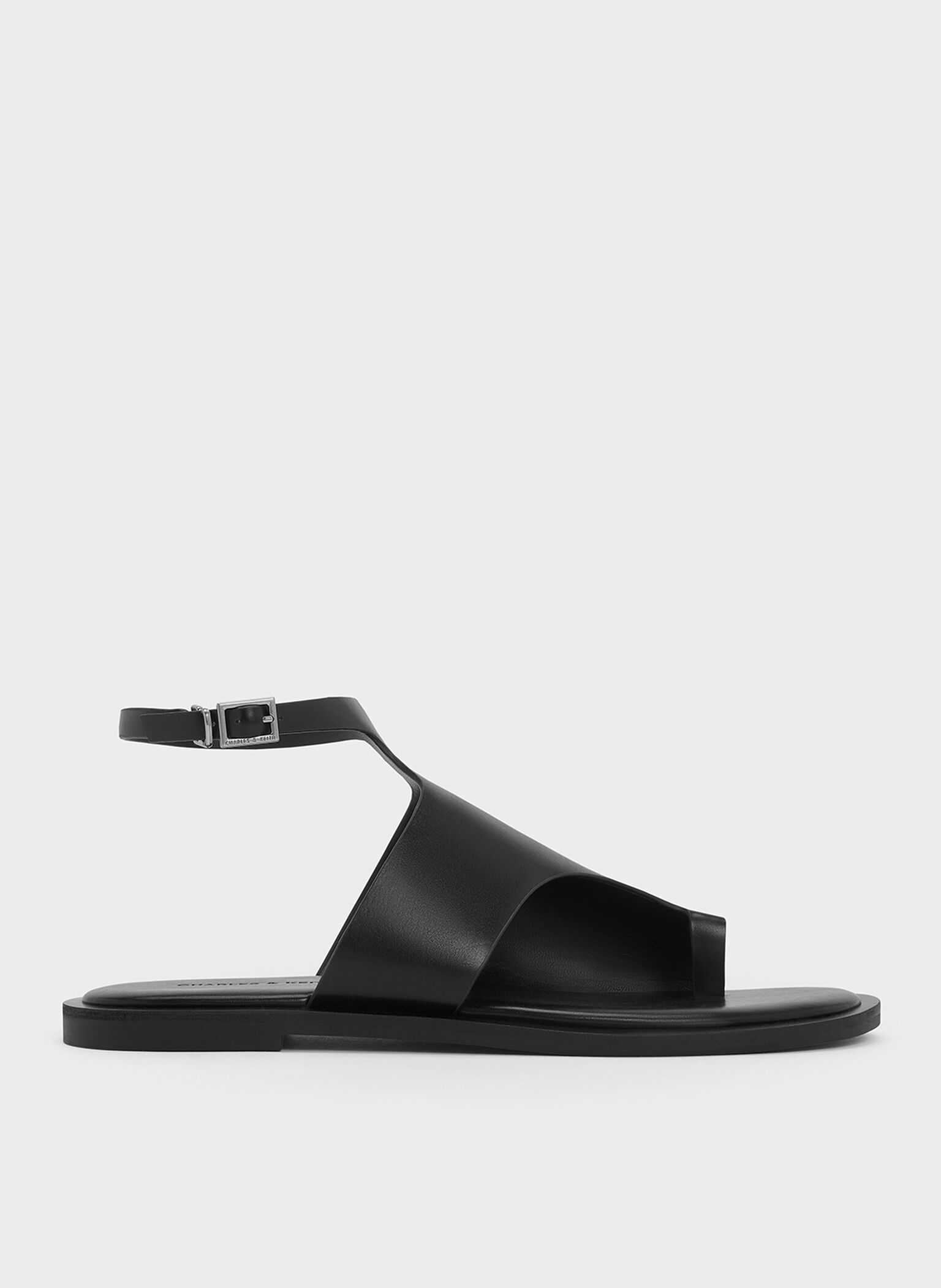Ankle-Strap Toe-Ring Sandals, Black, hi-res