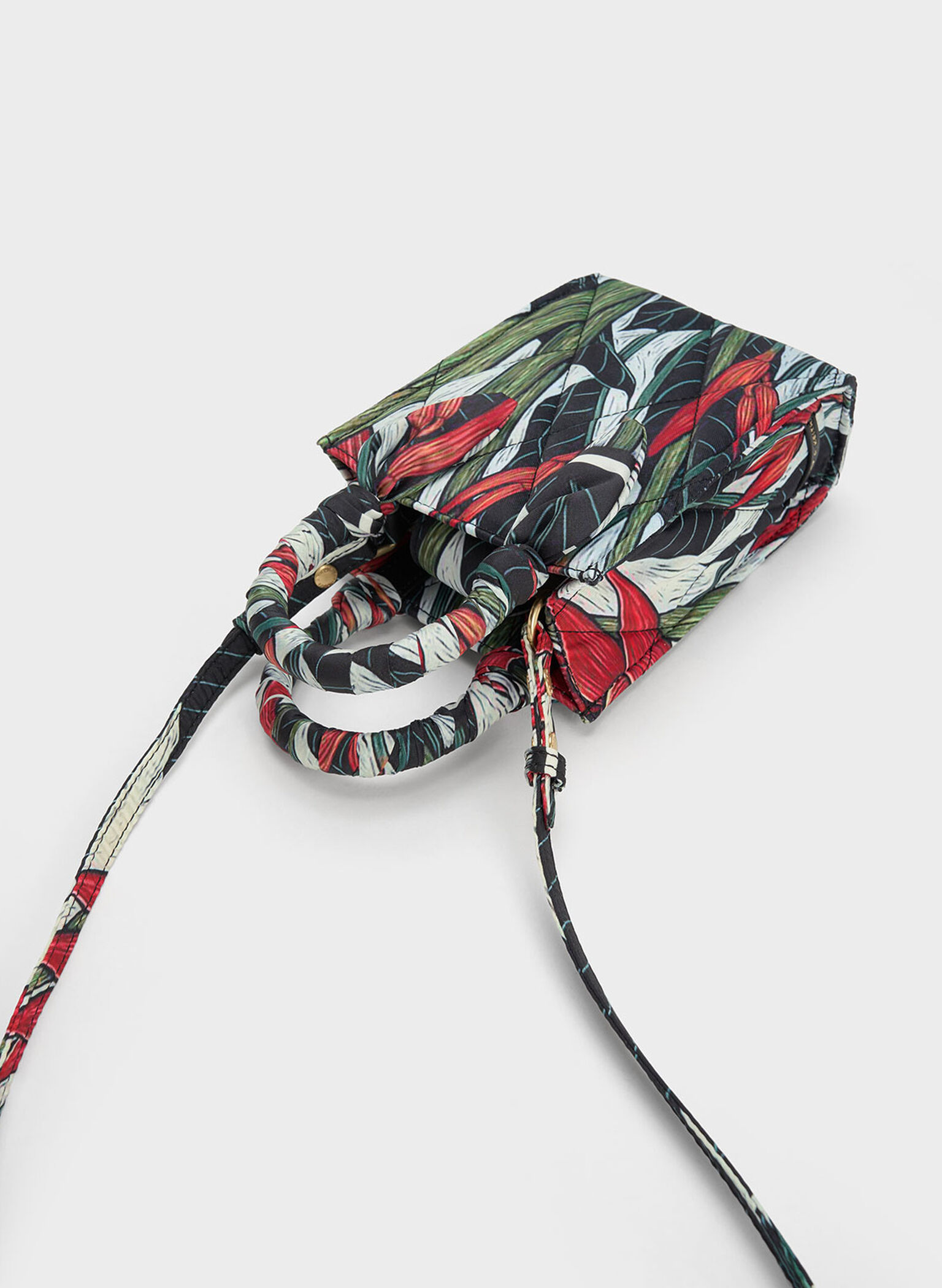 Botanical Print Fabric Tote Bag, Red, hi-res