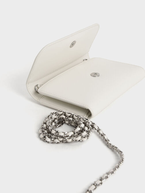 Magnetic Front Flap Long Wallet, Cream, hi-res