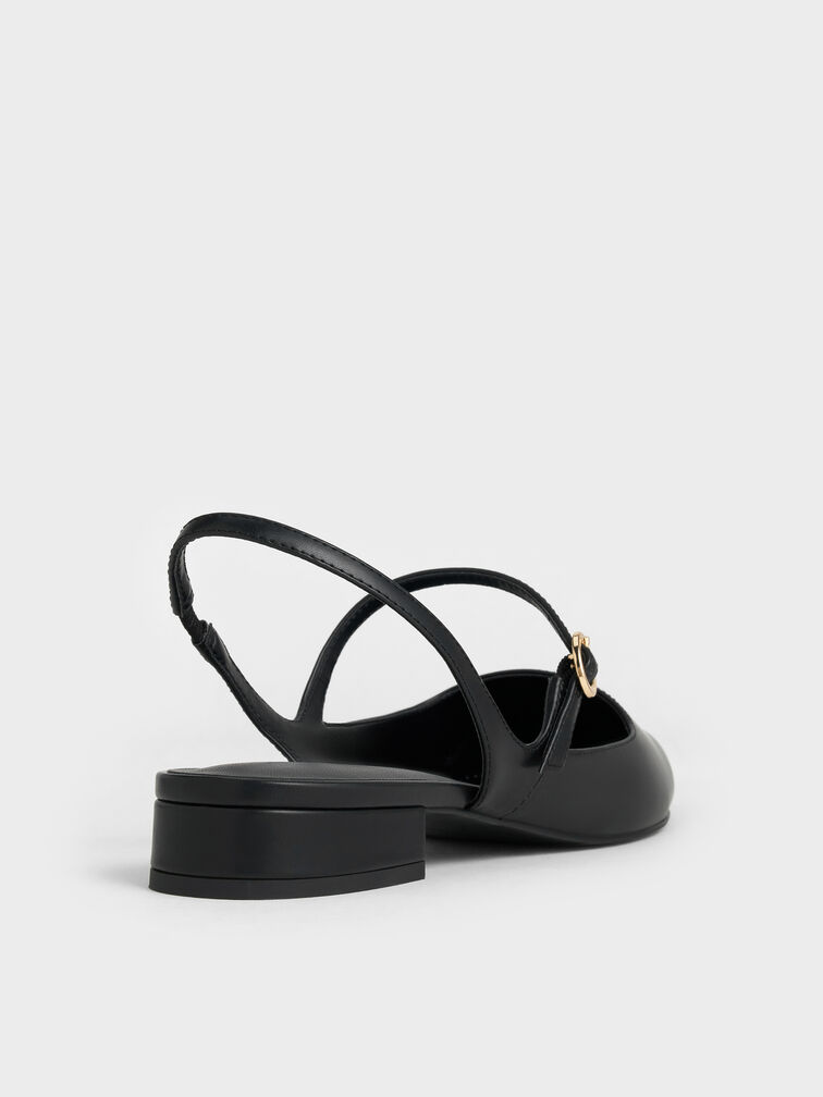 Roxane Slingback Mary Jane Flats, Black, hi-res
