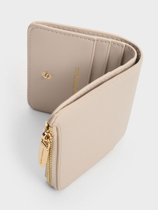 Keely Top Zip Small Wallet, Oat, hi-res